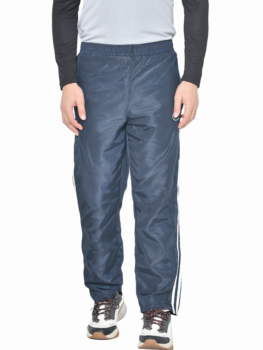 

CHKOKKO Men Navy Blue Sports Track Pants