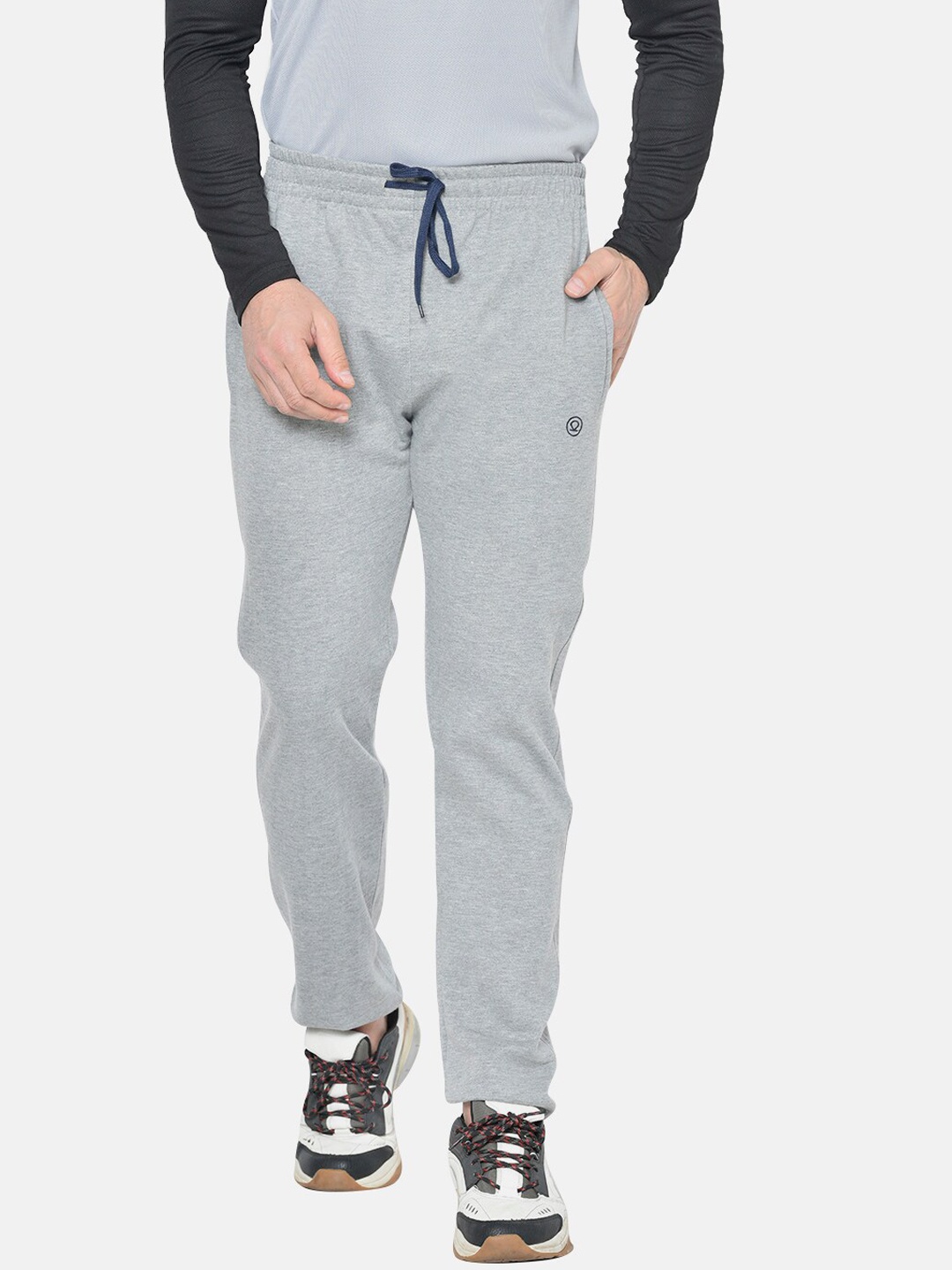 

CHKOKKO Men Grey Solid Track Pants