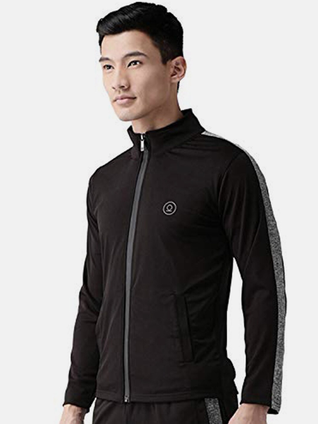 CHKOKKO Men Black Lightweight Training or Hooded Gym Reversible Sporty Jacket