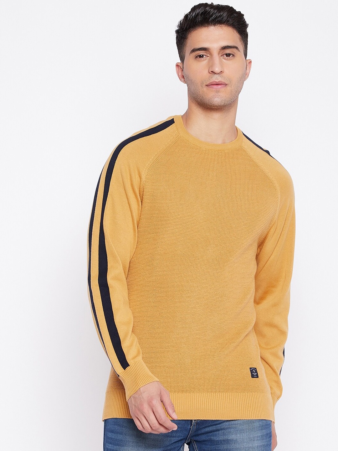 

Cantabil Men Mustard Yellow Woollen Pullover