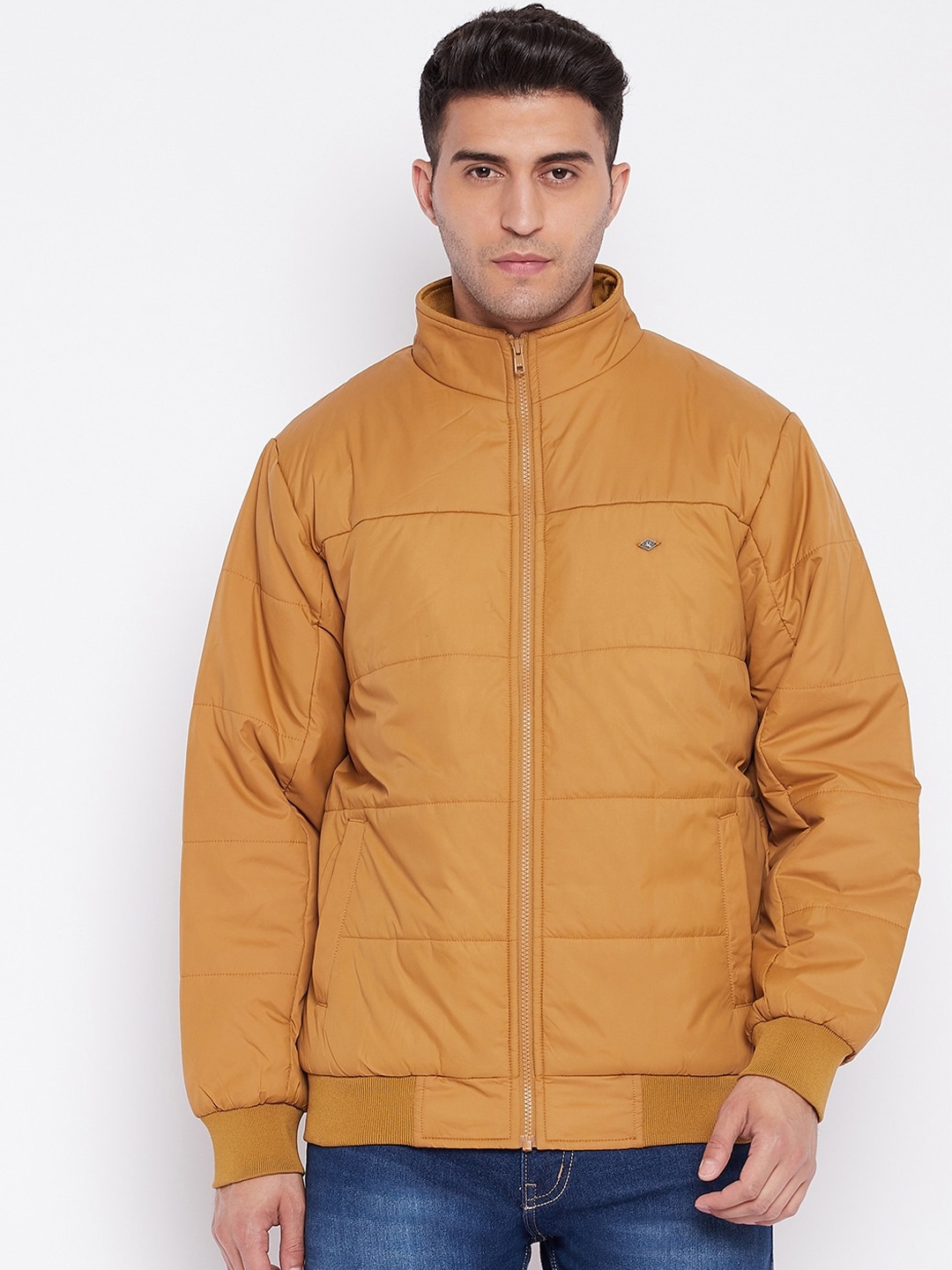 

Cantabil Men Mustard Brown Lightweight Padded Jacket