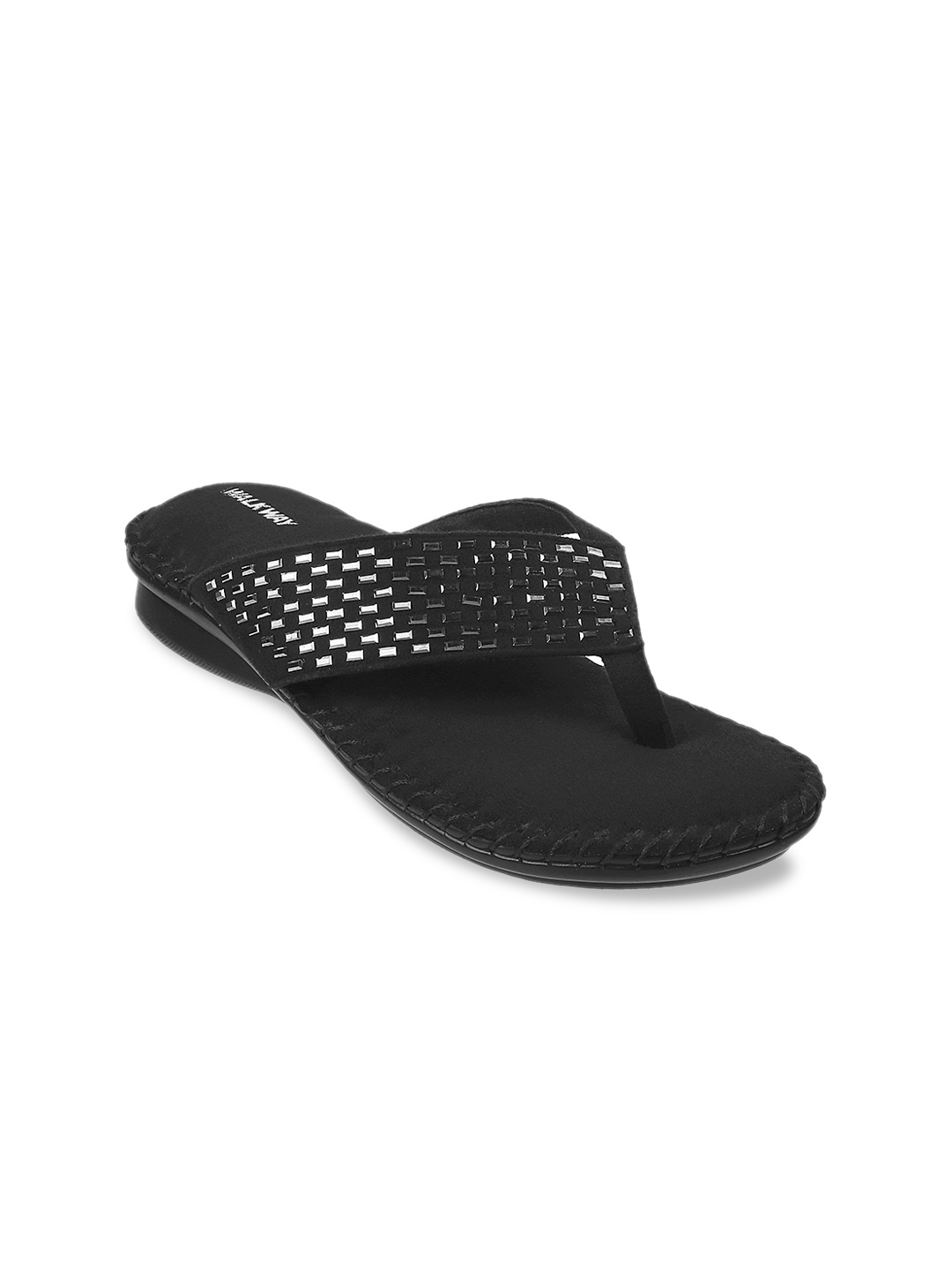 

WALKWAY by Metro Black Embellished Comfort Sandals