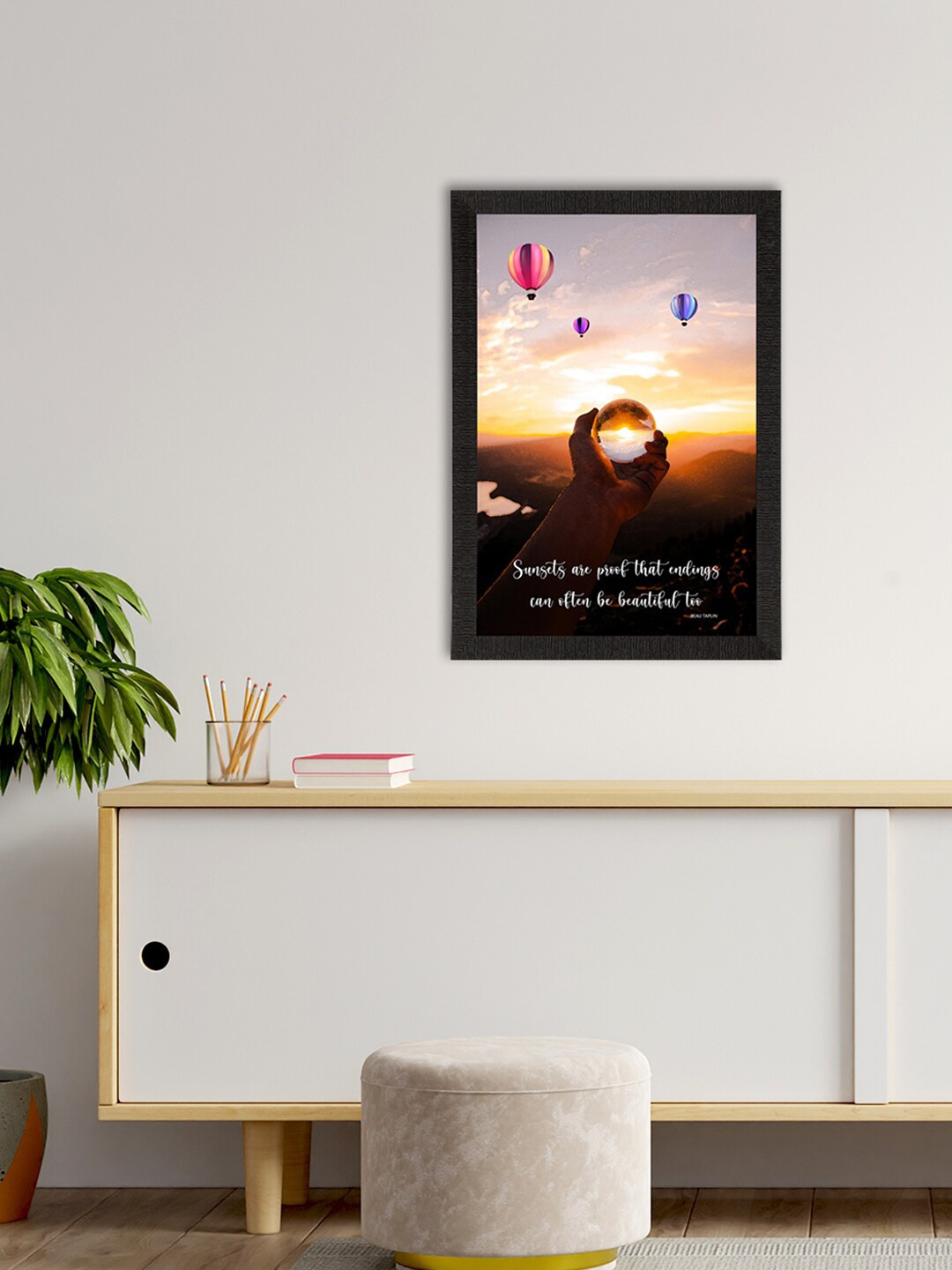 

eCraftIndia Brown & Black Sunsets Are Proof That Endings Can Often Be Beautiful Too Satin Matt Texture UV Framed Wall Art