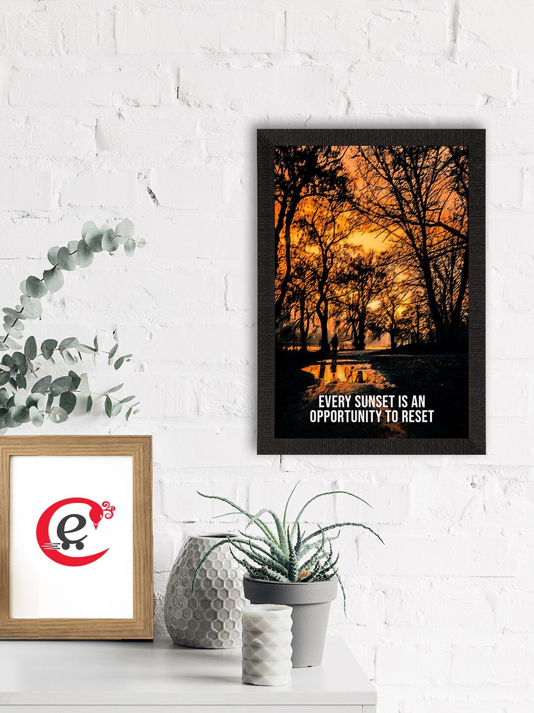 

eCraftIndia Brown & Orange Satin Matt Texture UV Art Painting