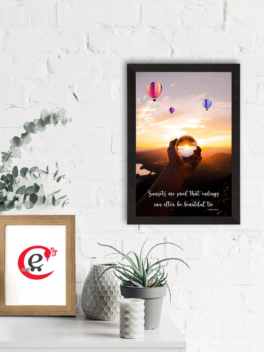 

eCraftIndia Black & Brown Sunsets Are Proof That Endings Can Be Beautiful Too Printed Satin Matt UV Wall Painting