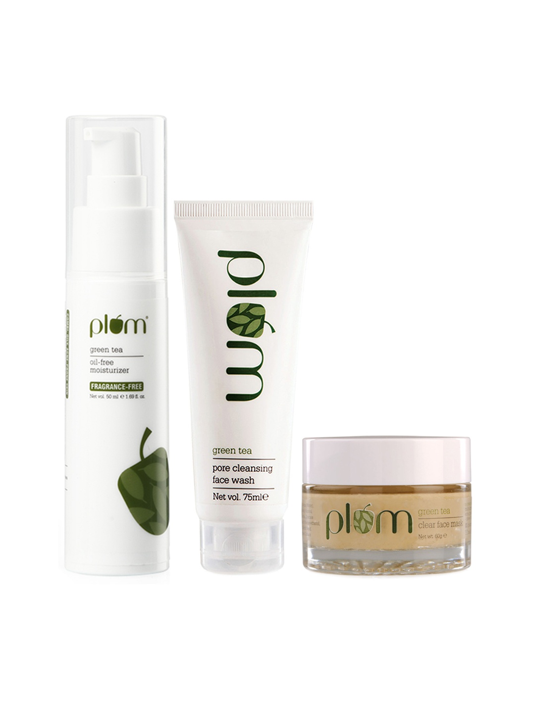 

Plum Set of Green Tea Face Mask - Face Wash & Face Moisturizer