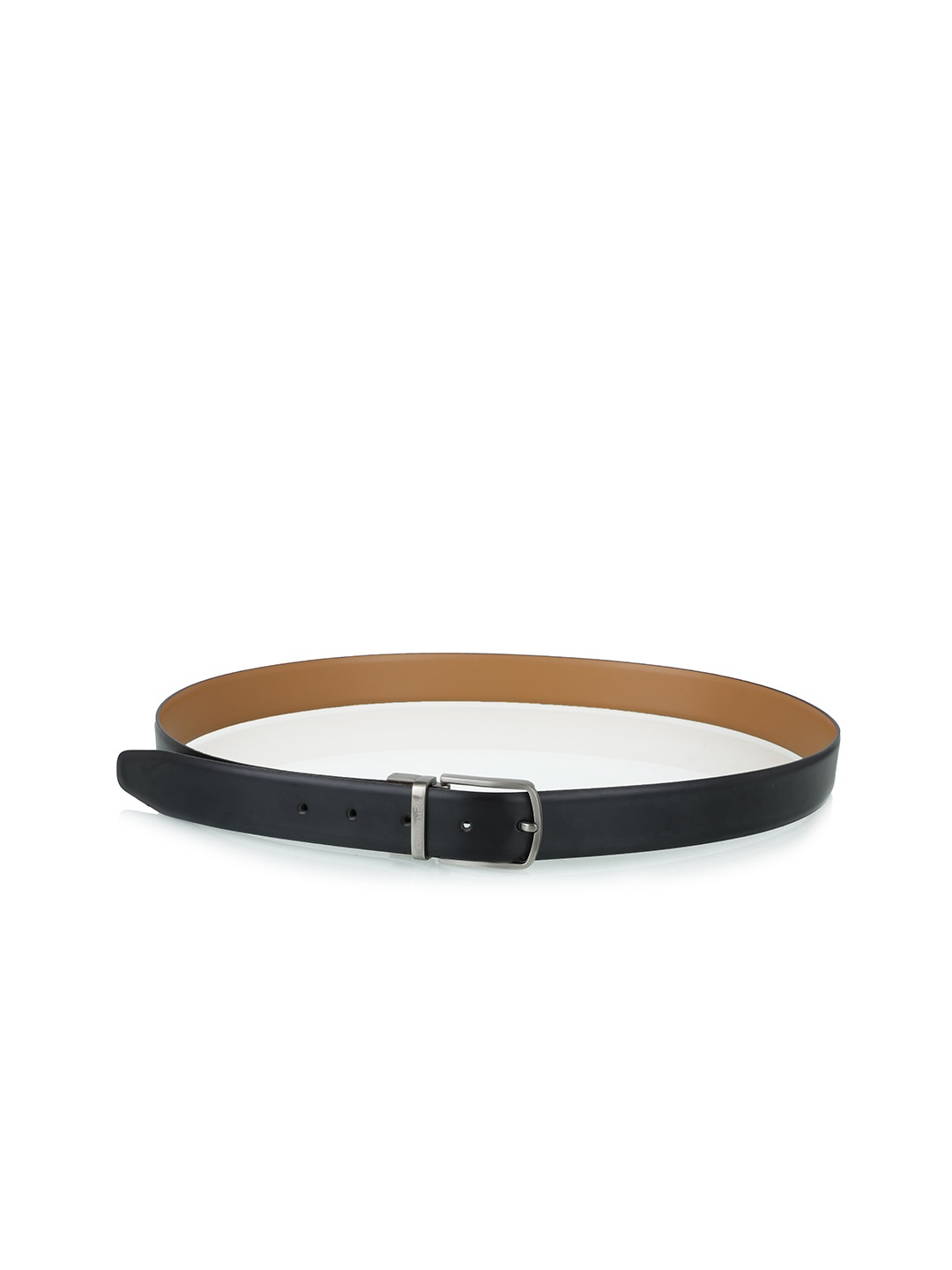 

KEZRO Men Black Textured Reversible Belt