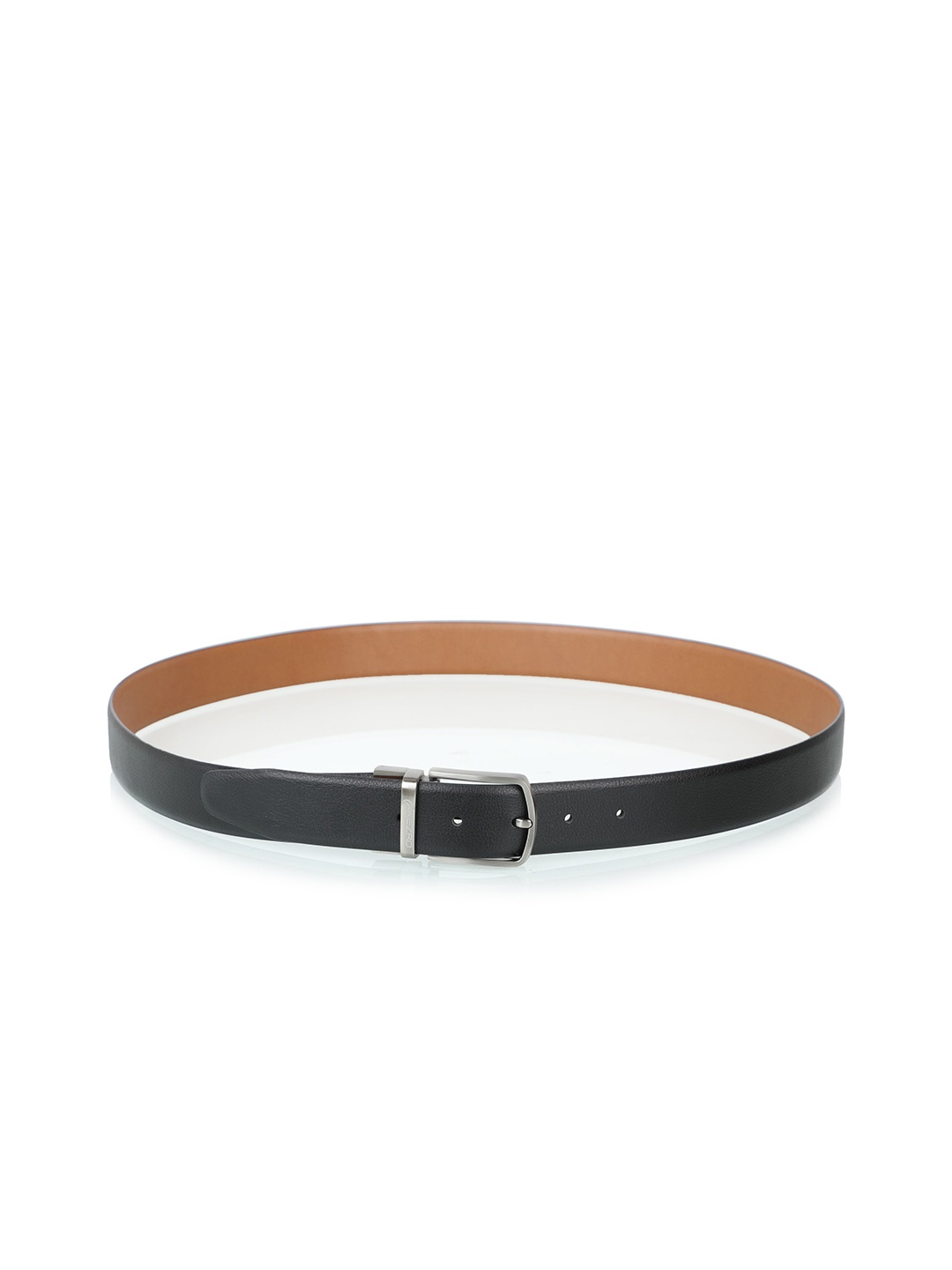 

KEZRO Men Black Textured Reversible Belt