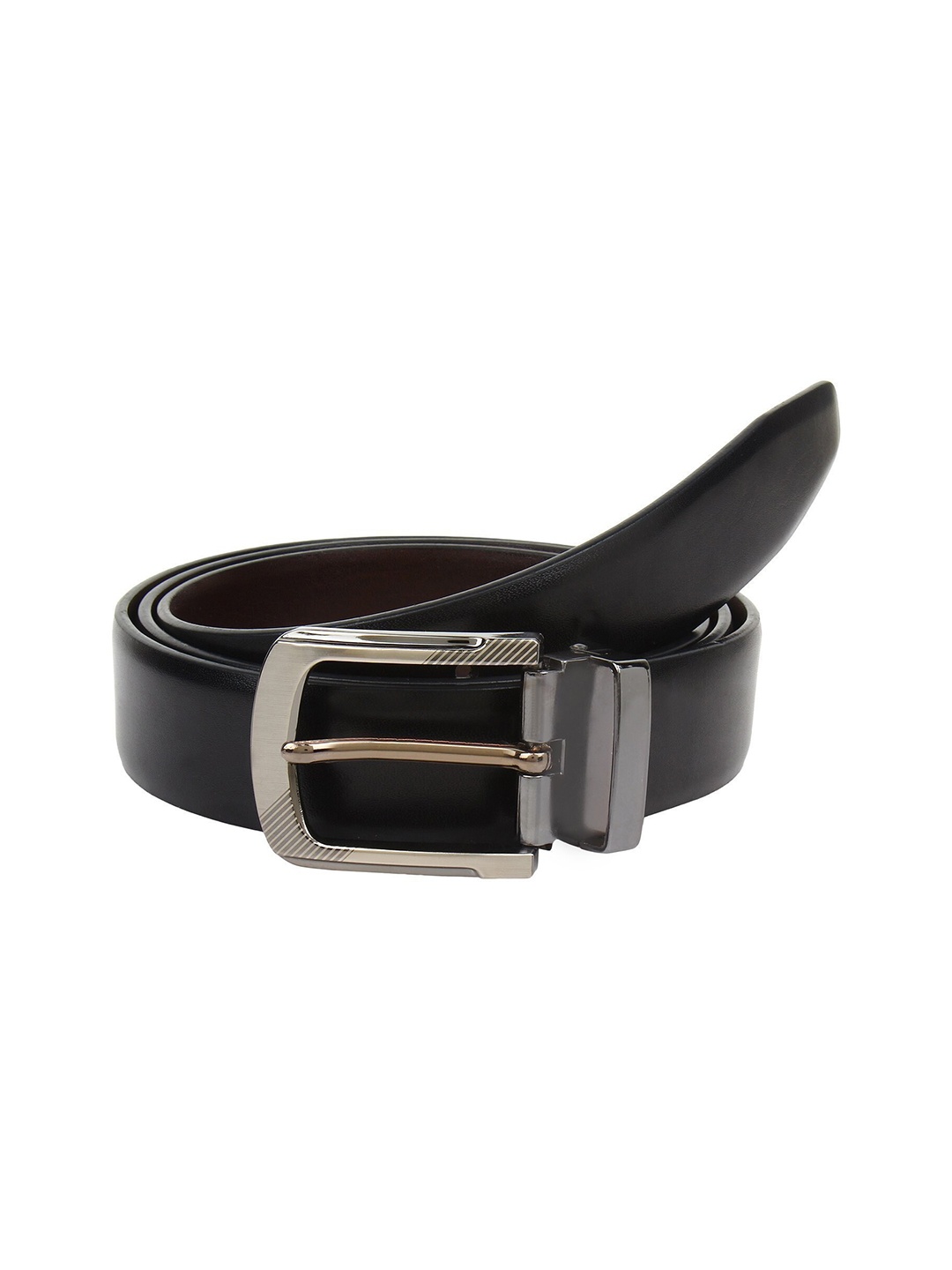 

KEZRO Men Black Textured Reverible Formal Belt