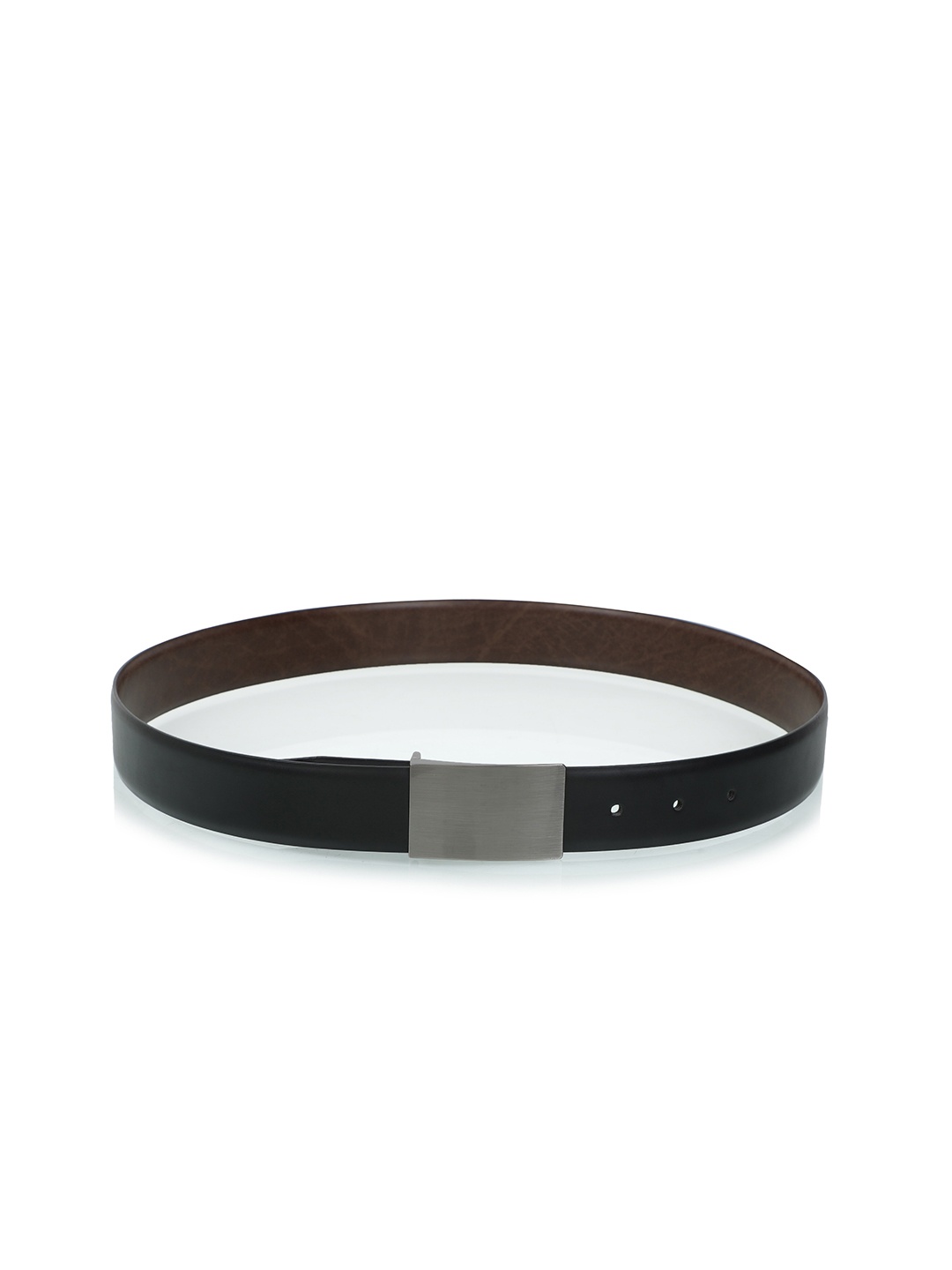 

KEZRO Men Black Textured PU Reversible Belt