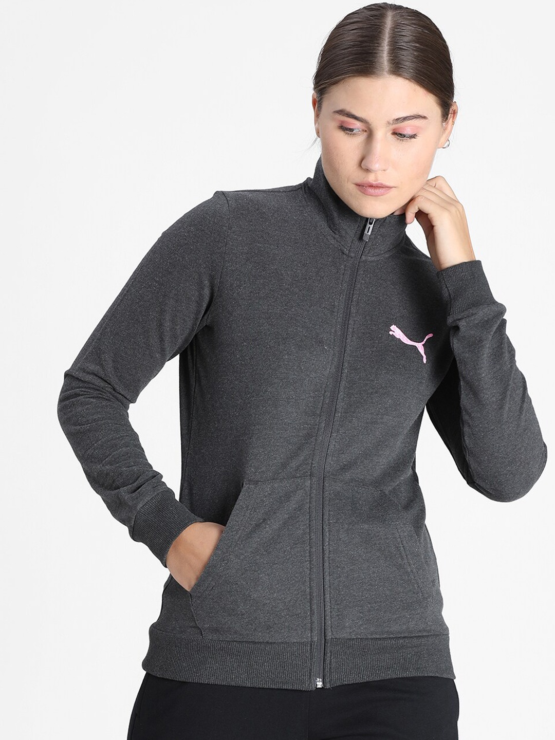 

Puma Women Grey Sporty Sweat Jacket