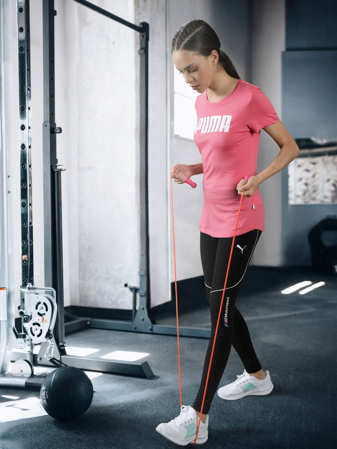 

Puma Women Pink & White Typography Printed Cotton T-shirt