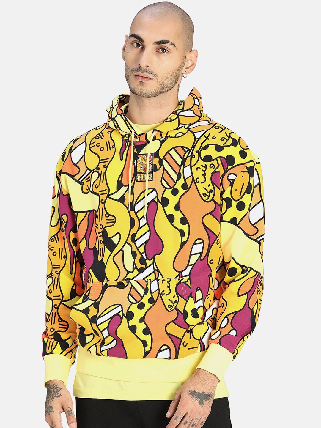 

Puma x BRITTO AOP Unisex Yellow & Black Loose Hoodie