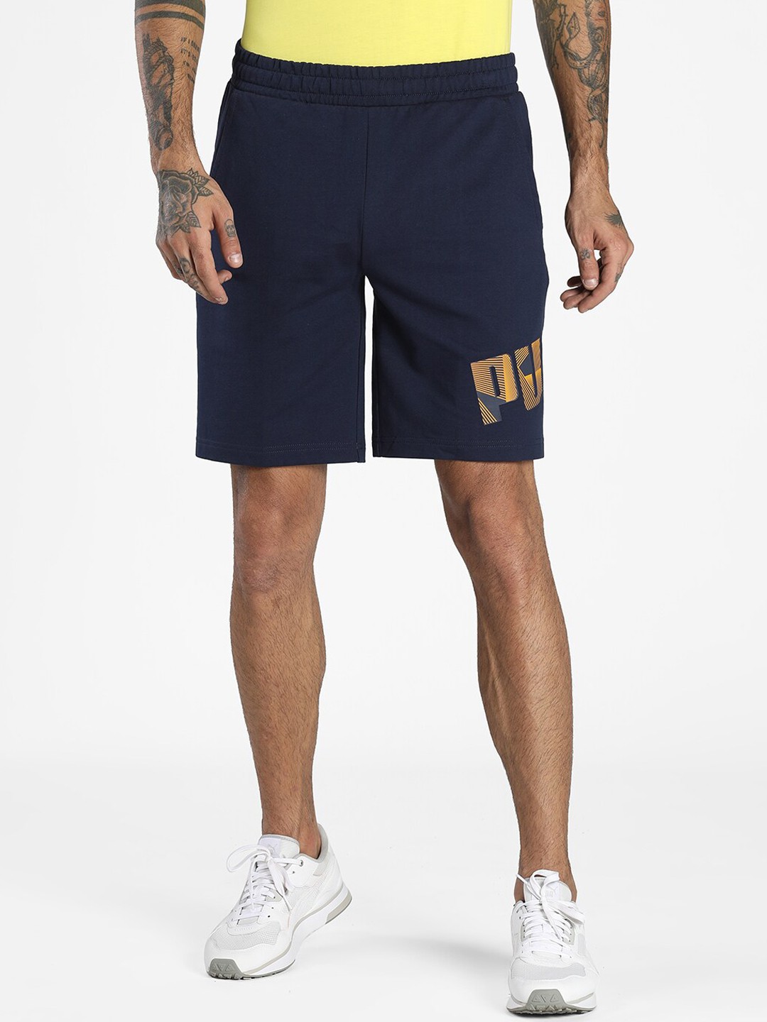 

Puma Men Navy Blue Printed Regular Shorts