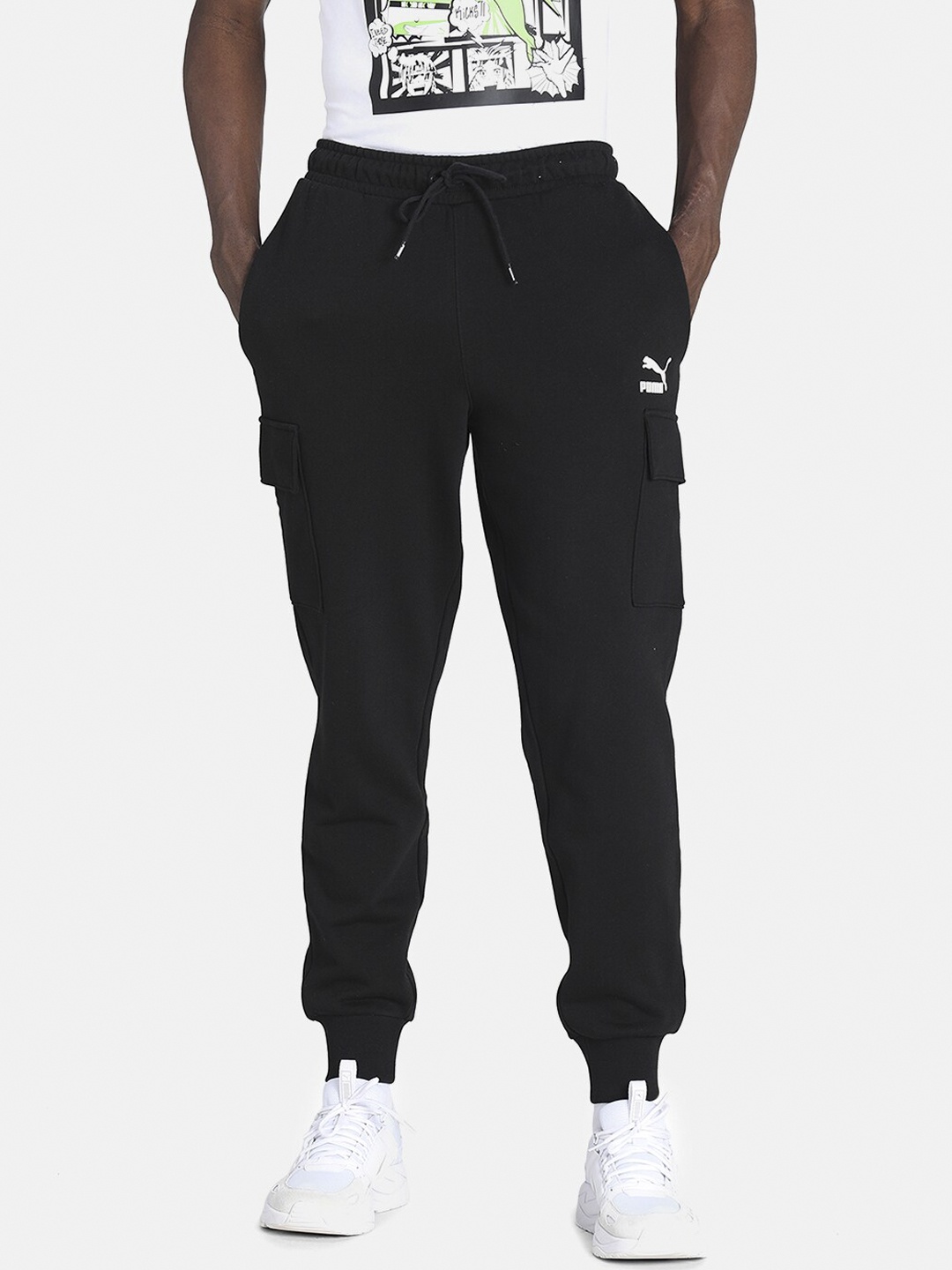 

Puma Men Black Solid CLSX Cargo Track Pants