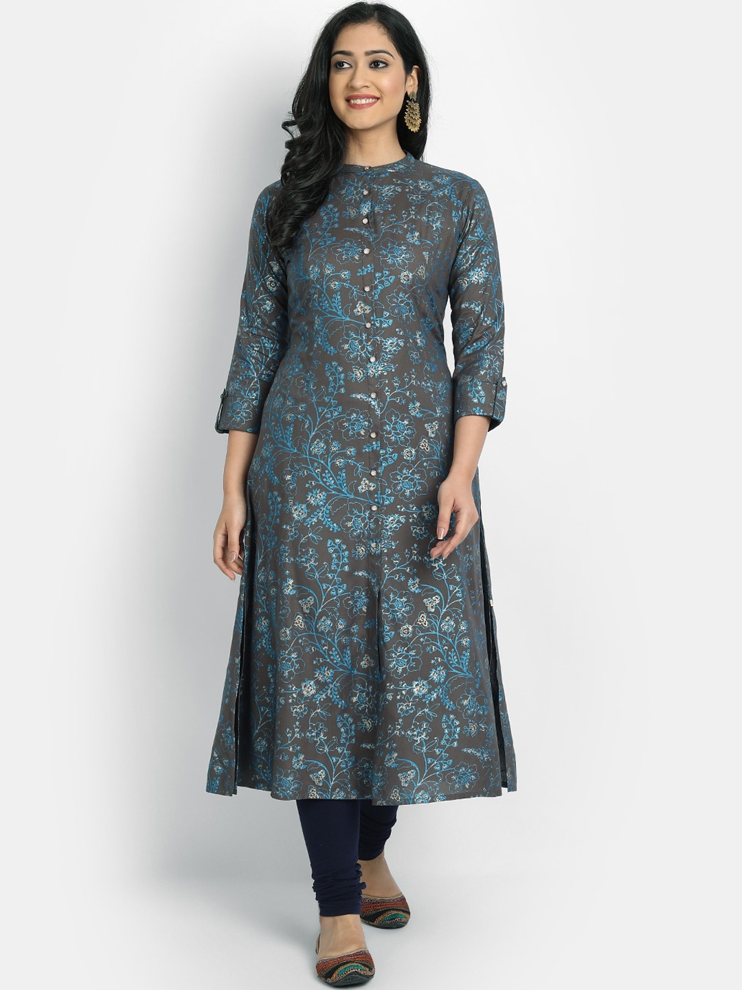 

SUTI Women Black Printed Kurta