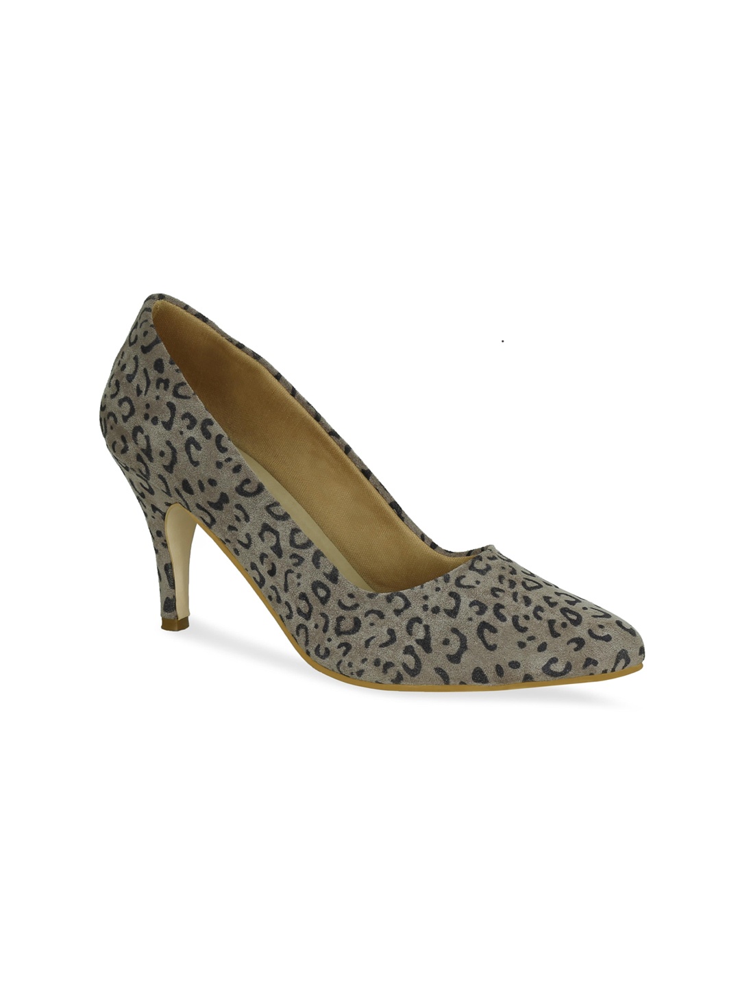 

Get Glamr Brown Printed Pumps