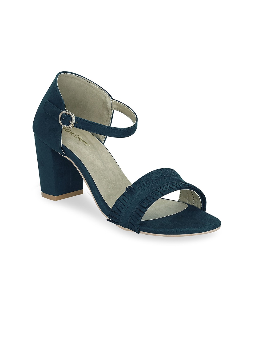 

Get Glamr Navy Blue Block Sandals