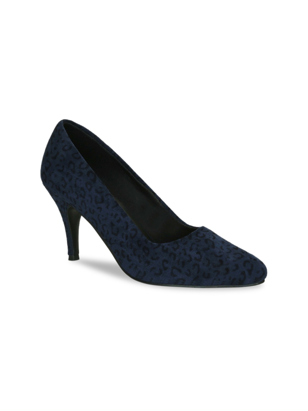 

Get Glamr Women Navy Blue Printed Slim Pumps