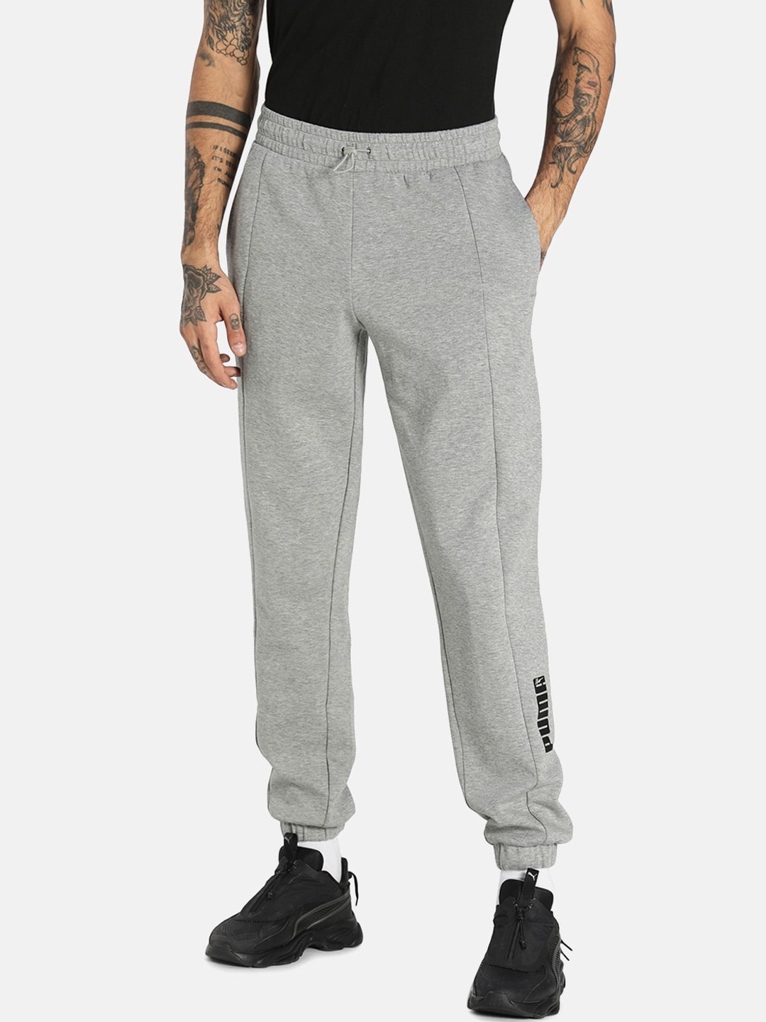 

Puma Men Grey Melange Solid Track Pants