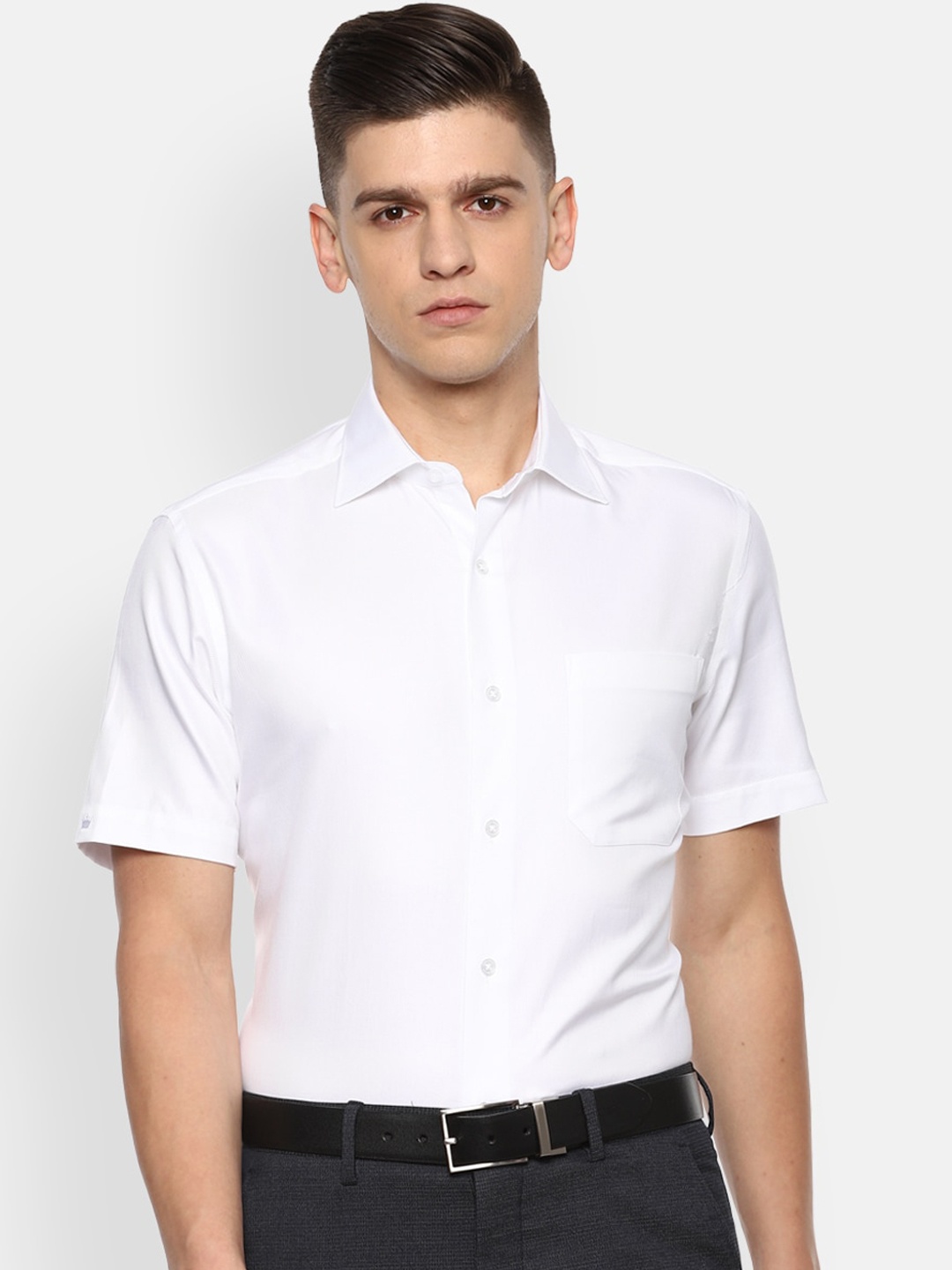 

Louis Philippe Men White Opaque Formal Shirt