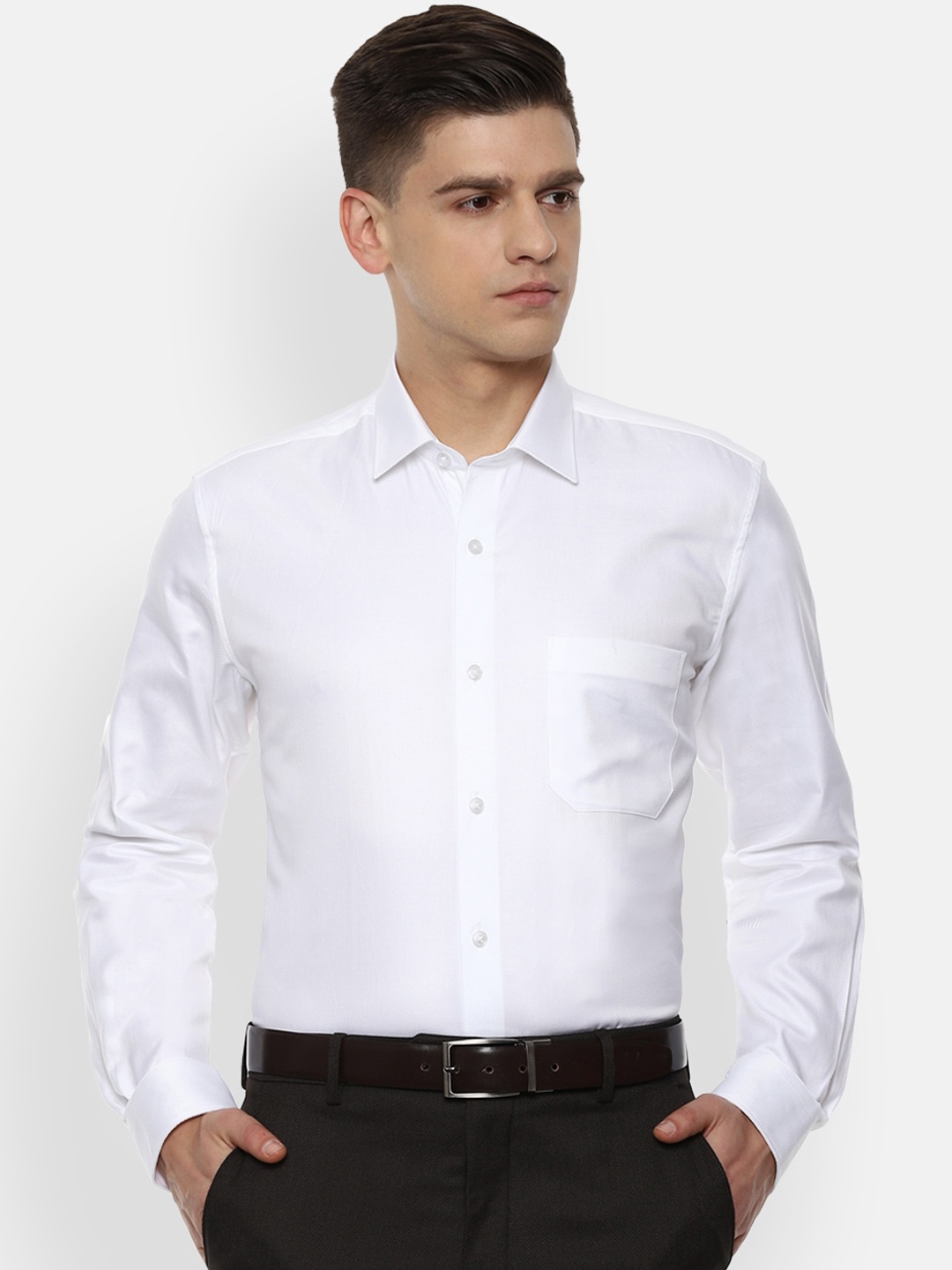 

Louis Philippe Men White Slim Fit Opaque Formal Shirt