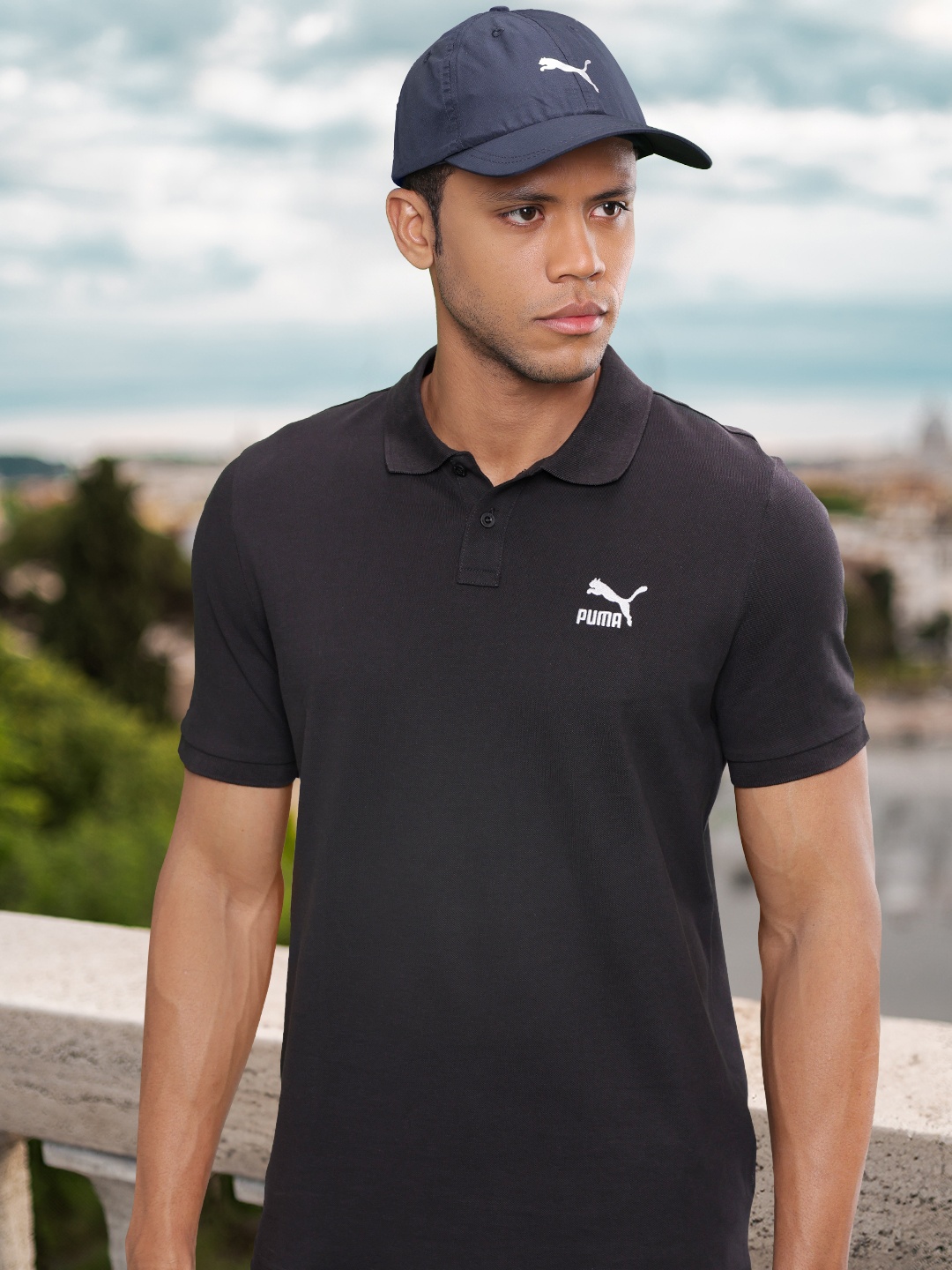 

Puma Unisex Navy Blue Performance Brand Logo Print Baseball Cap