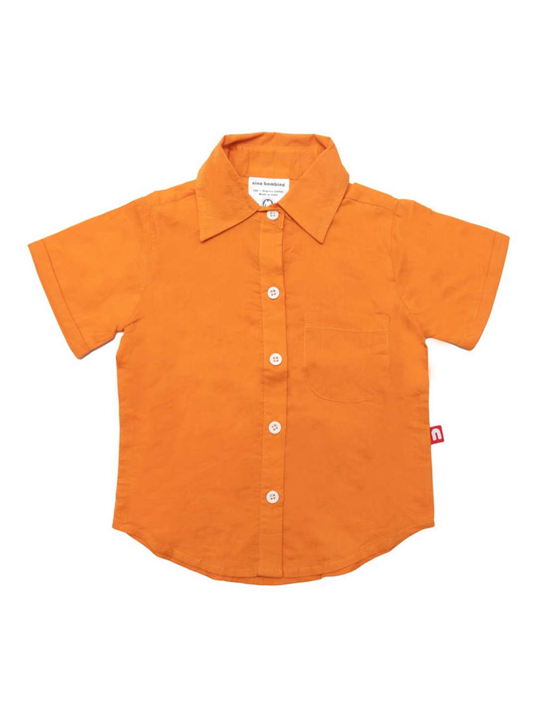 

Nino Bambino Boys Orange Organic Cotton Casual Shirt
