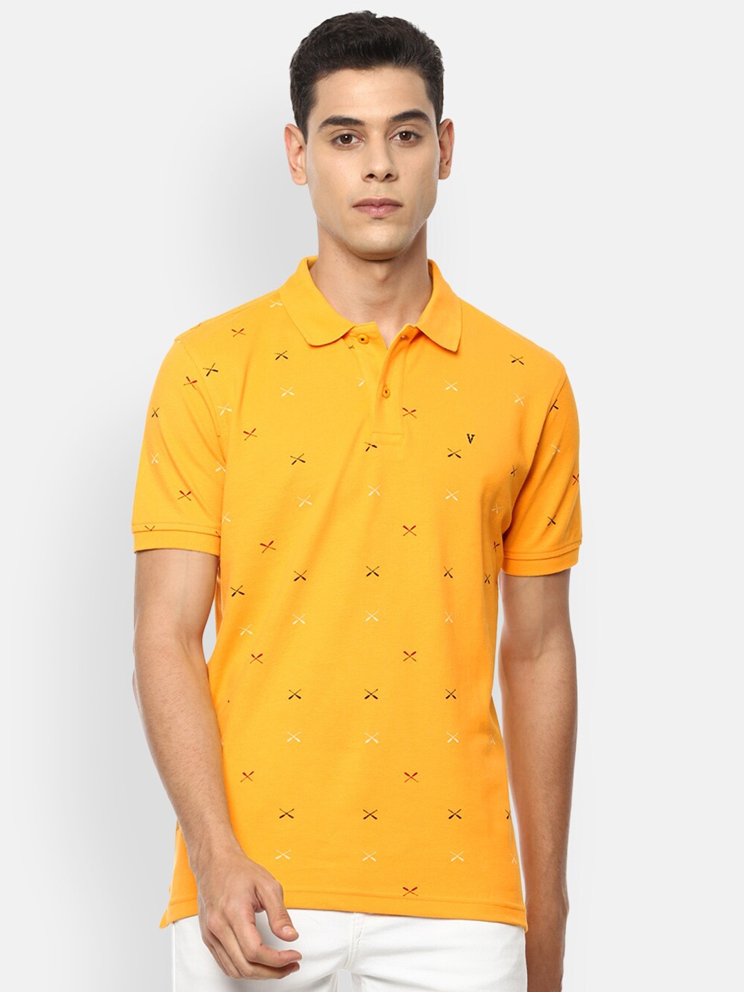 

Van Heusen Sport Men Yellow Printed Polo Collar T-shirt