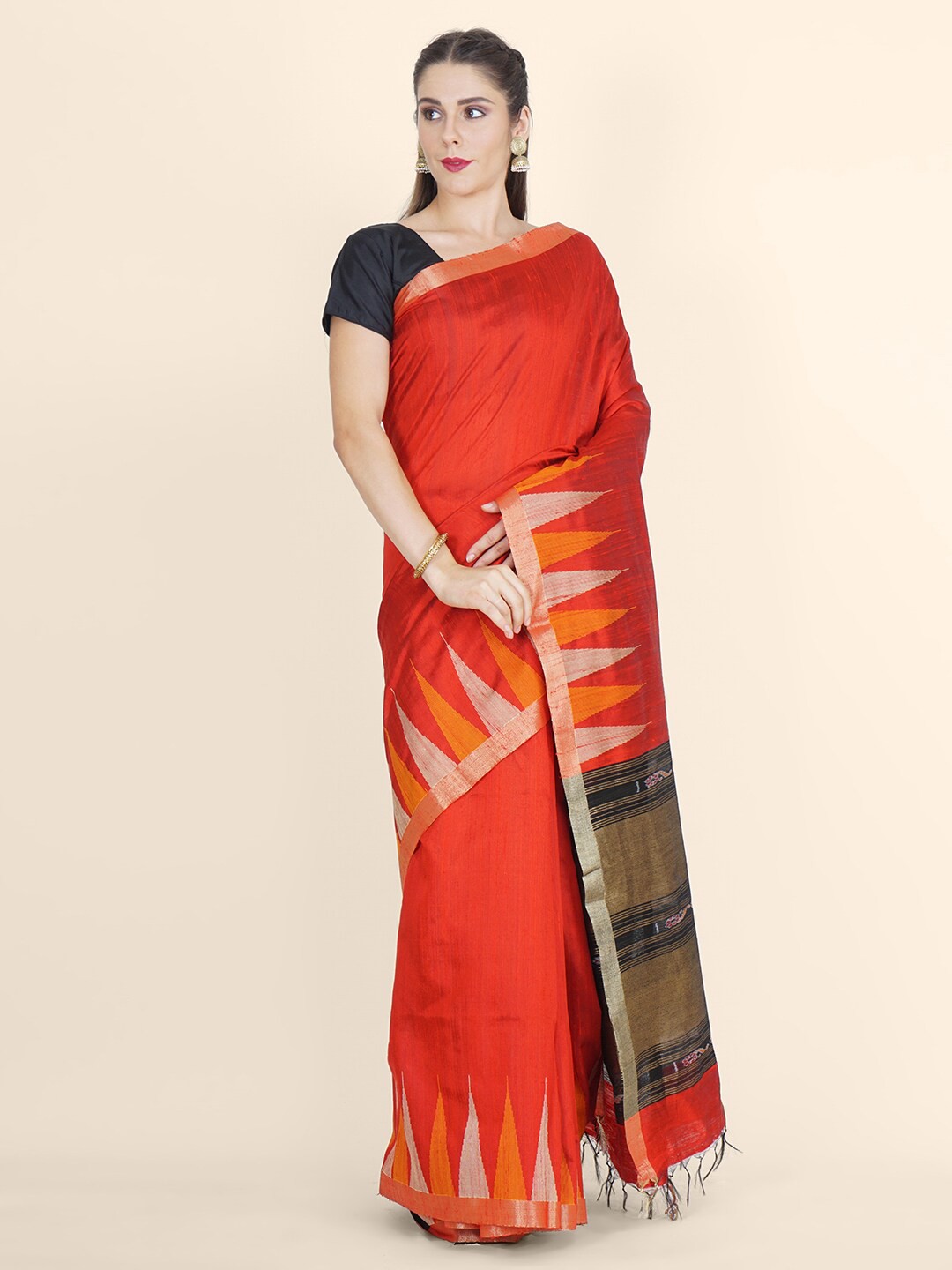 

Bangalore Silk Emporium Red Art Silk Kanjeevaram Saree