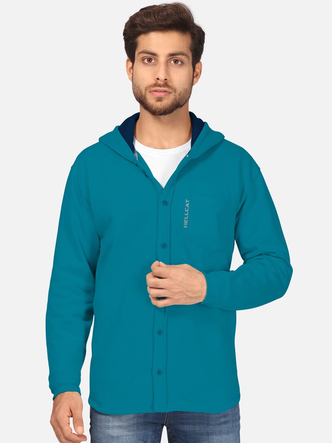 

BULLMER Men Blue Hooded Sweatshirt