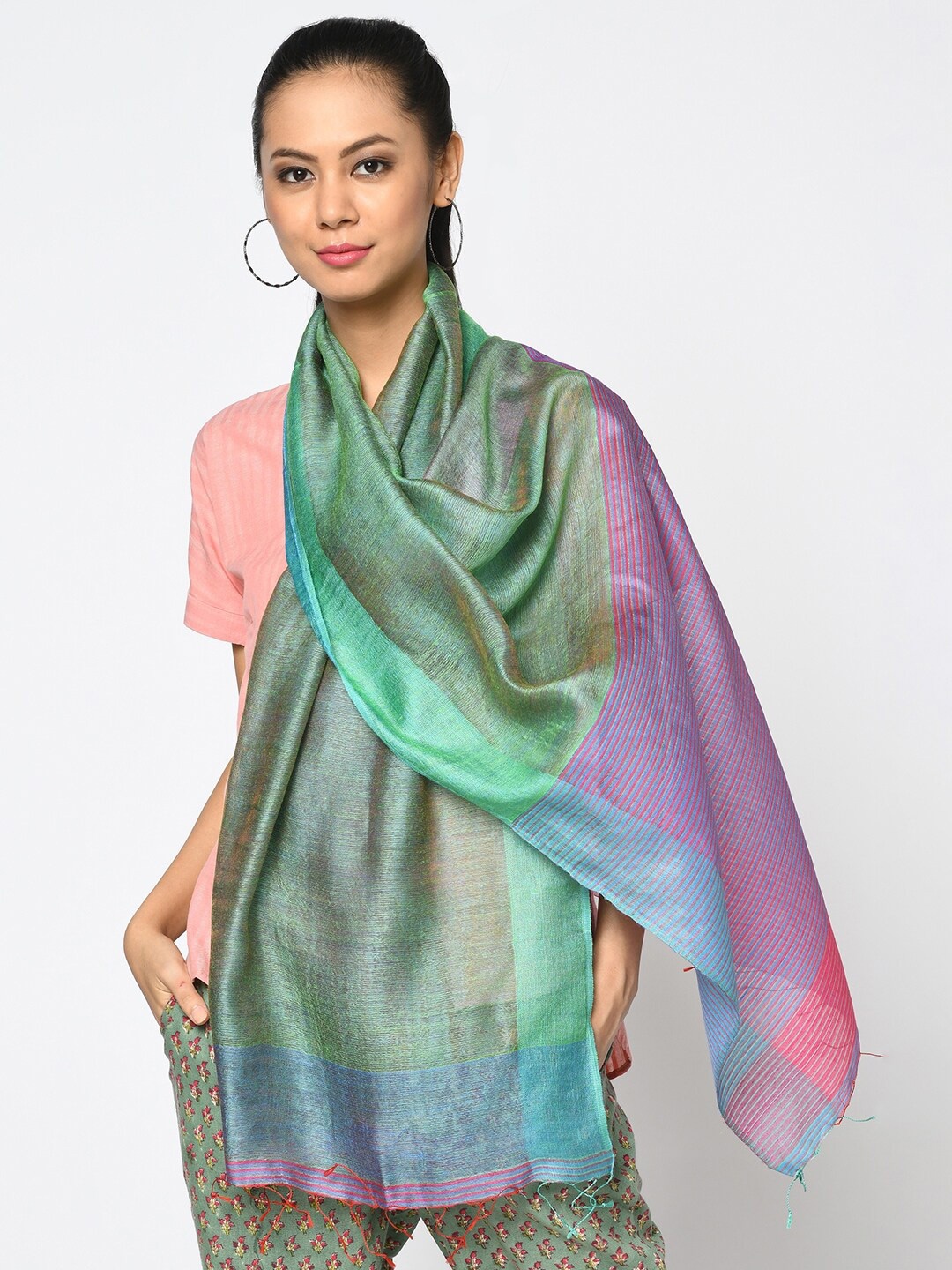 

Fabindia Women Blue & Purple Striped Stole