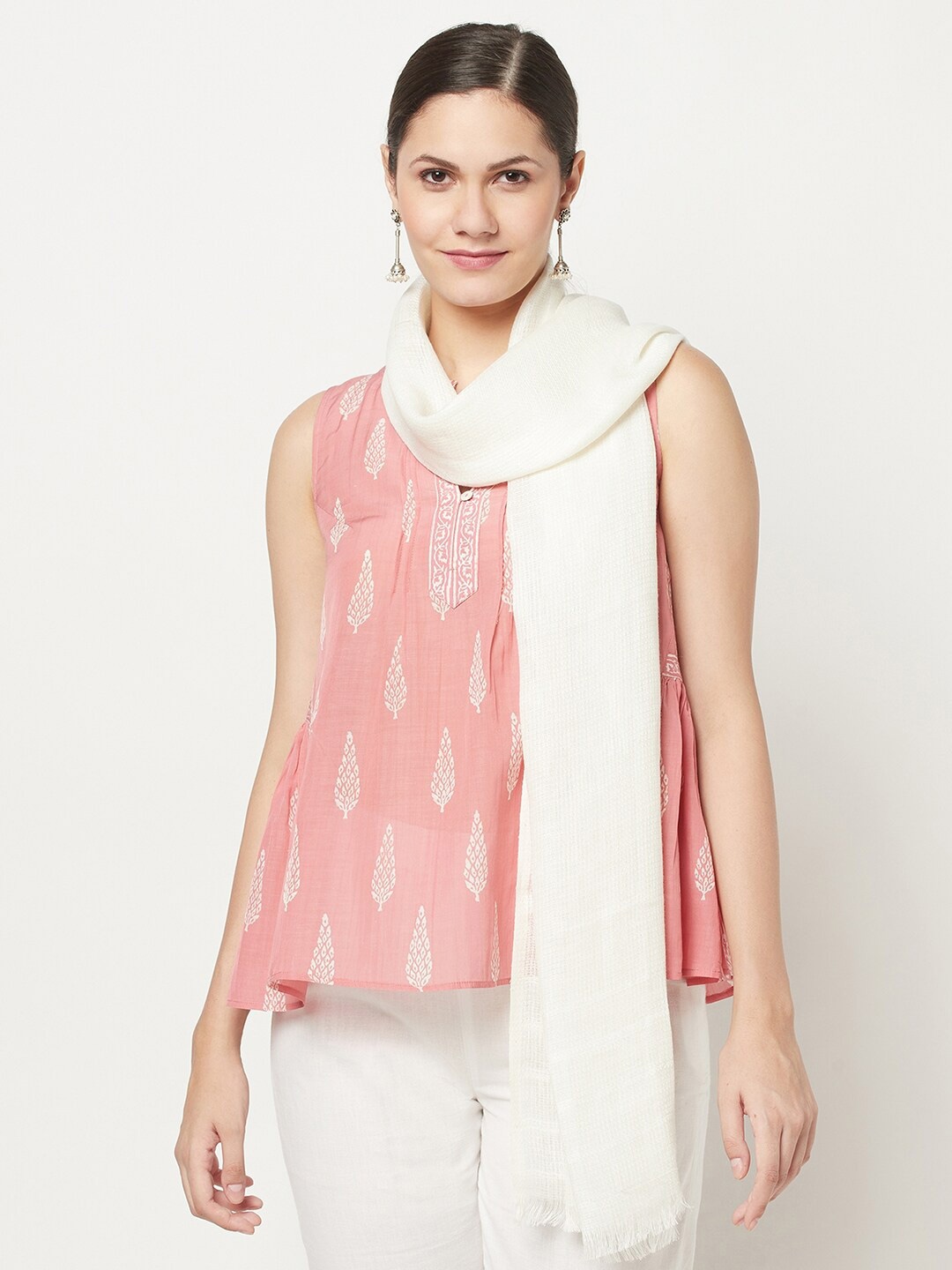 

Fabindia Women White Stole