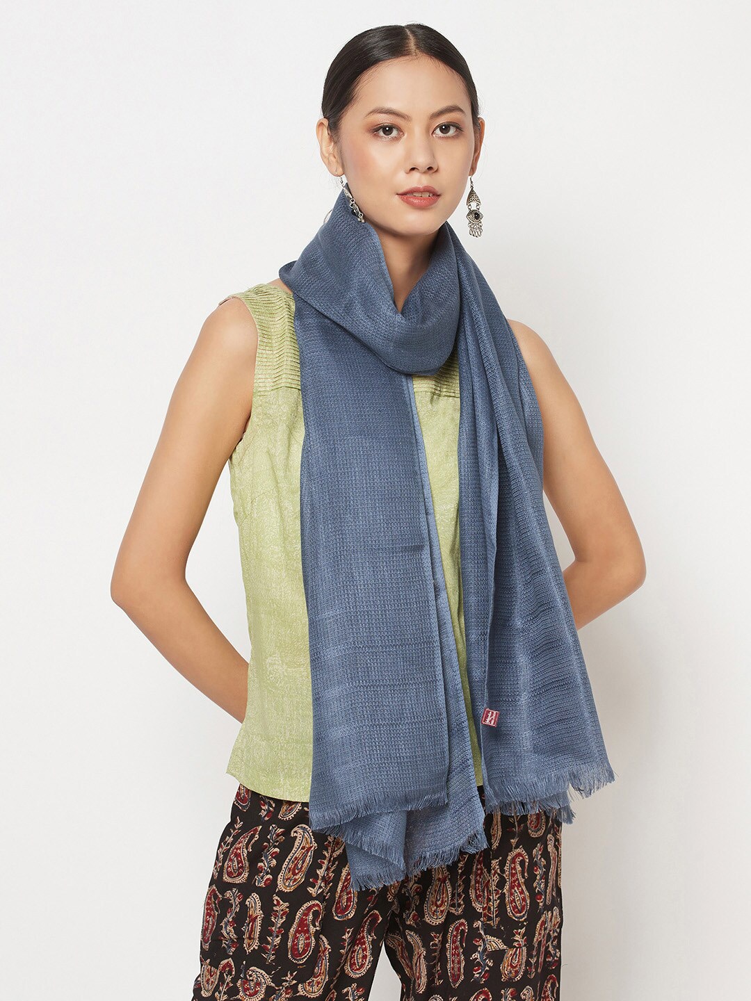 

Fabindia Women Grey Linen Stole