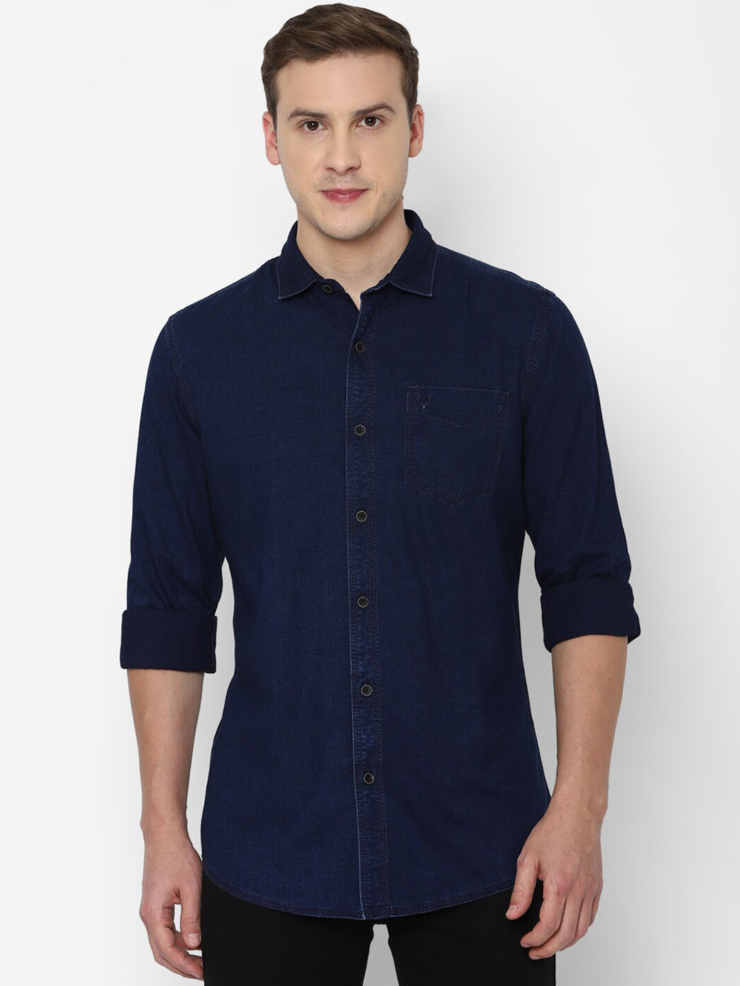 

Allen Solly Sport Men Navy Blue Denim Casual Shirt