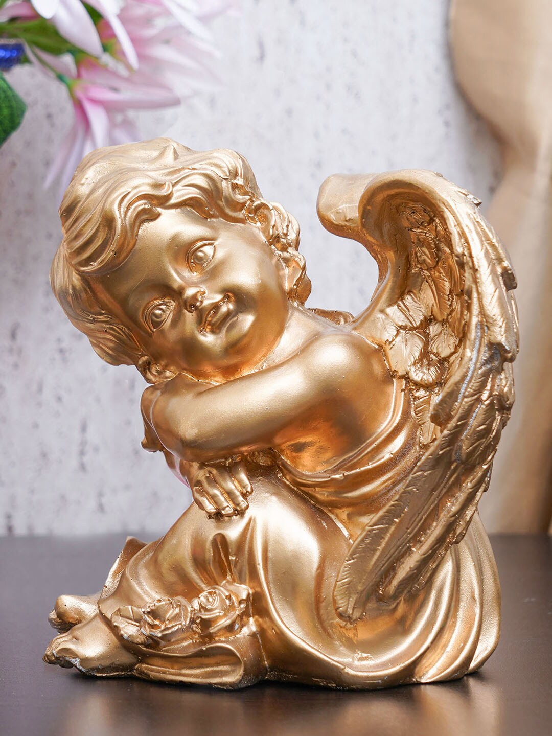 

TIED RIBBONS Gold-Toned Angel Idol Polyresin Showpiece Statue