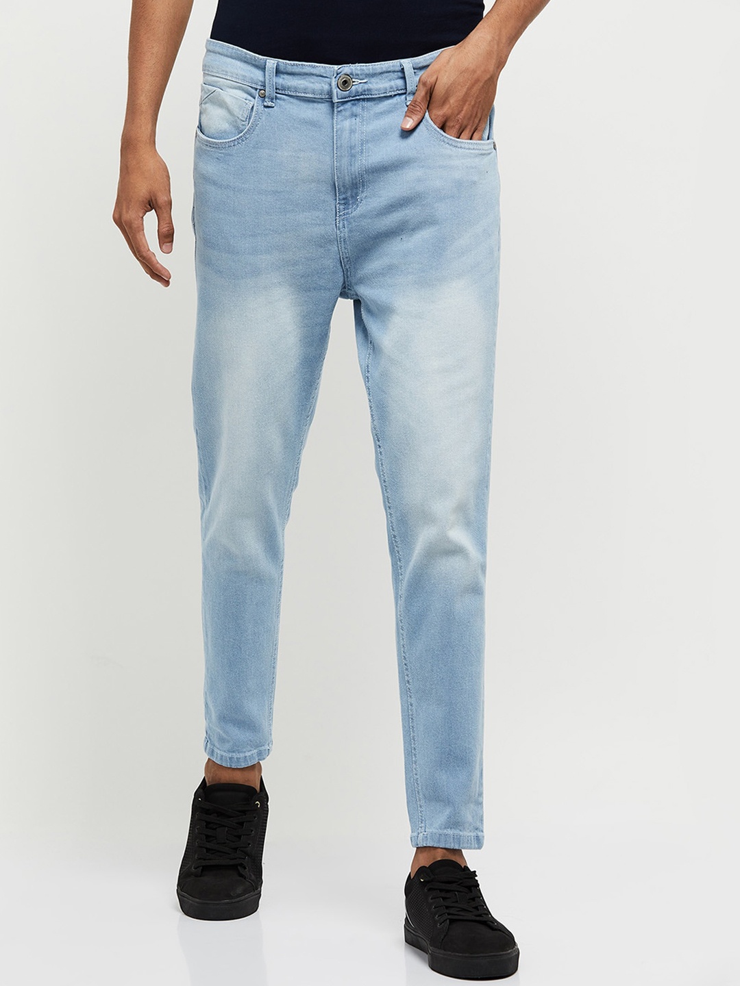 

max Men Blue Skinny Fit Heavy Fade Stretchable Jeans