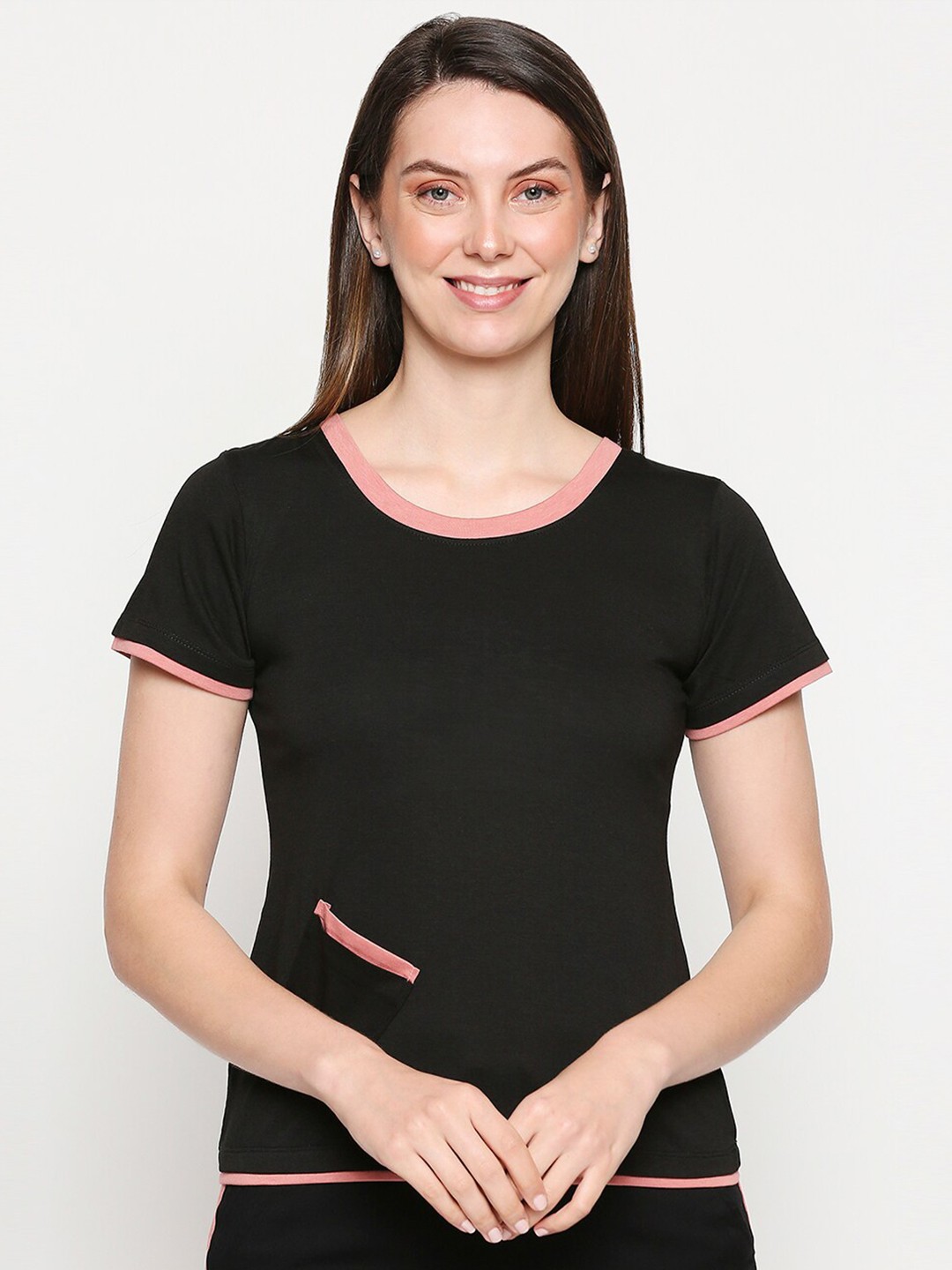

inocenCia Women Black Cut Outs T-shirt