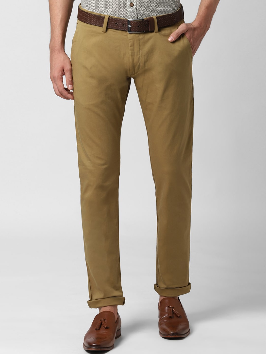 

Peter England Casuals Men Khaki Skinny Fit Chinos Trousers