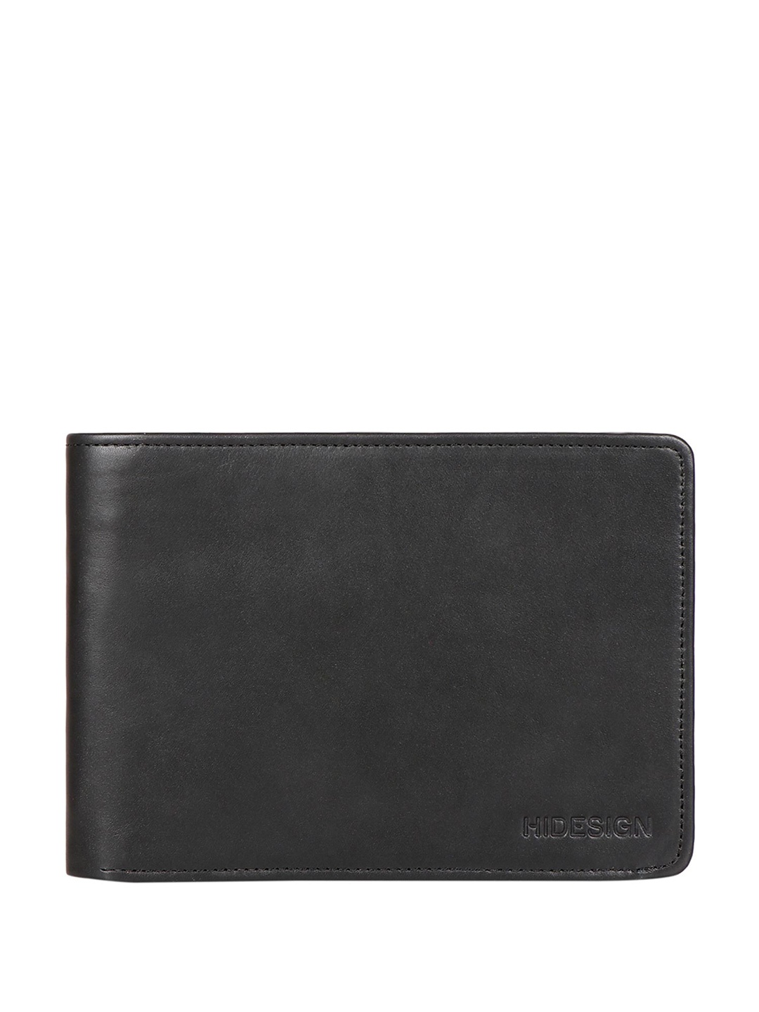 

Hidesign Women Black Leather Two Fold Wallet