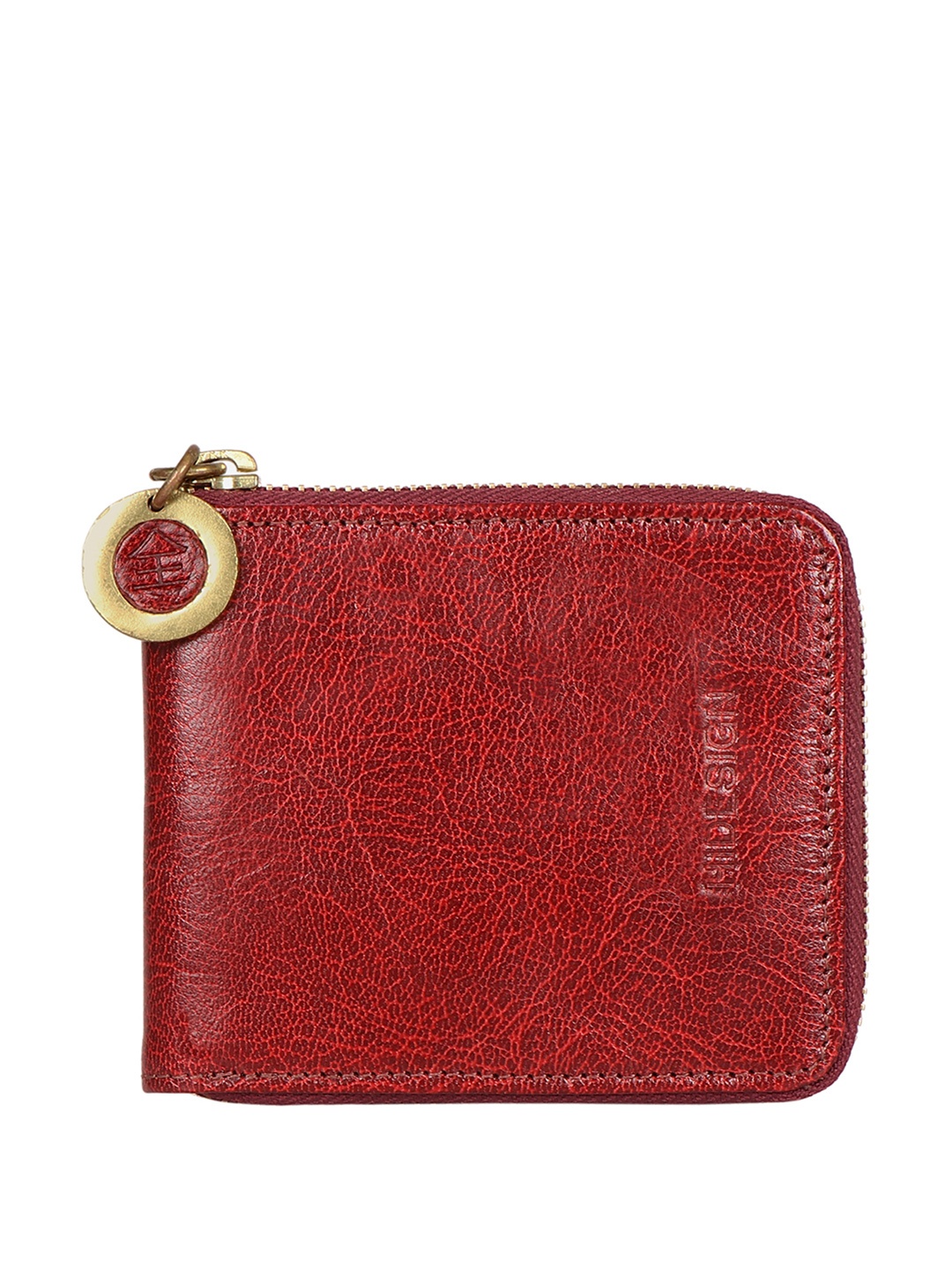 

Hidesign Women Red Textured Zip Around Wallet