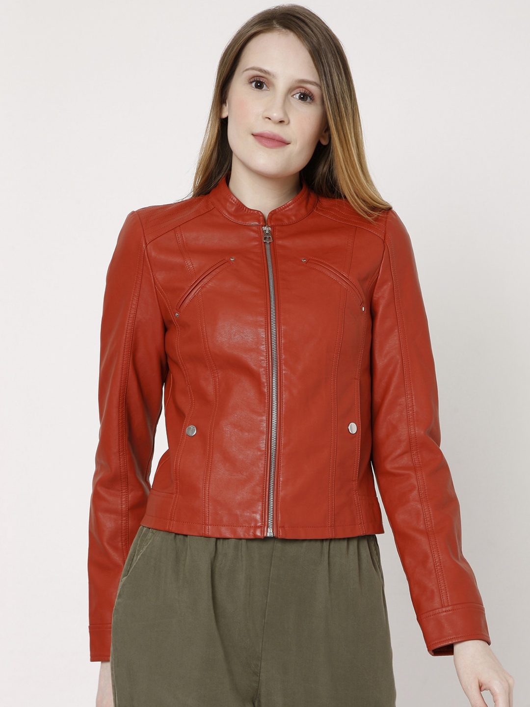 

Vero Moda Women Red Biker Jacket