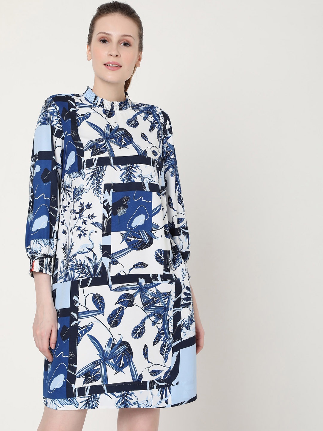 

Vero Moda White Floral A-Line Dress