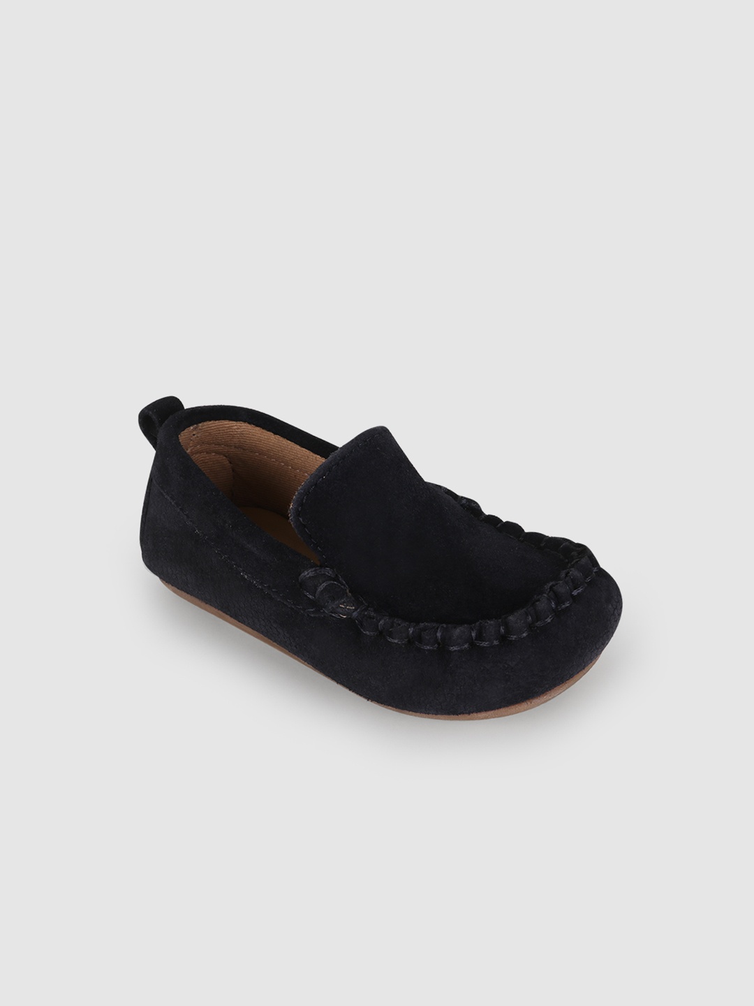 

mothercare Girls Navy Blue Solid Leather Regular Loafers