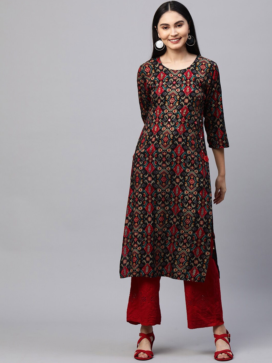 

FASHOR Women Multicoloured Floral Printed Kurta, Multi