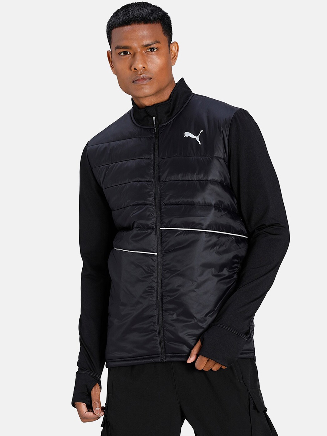 

Puma Men Black Outdoor Run Elevated Regular Fit Padded Jacket
