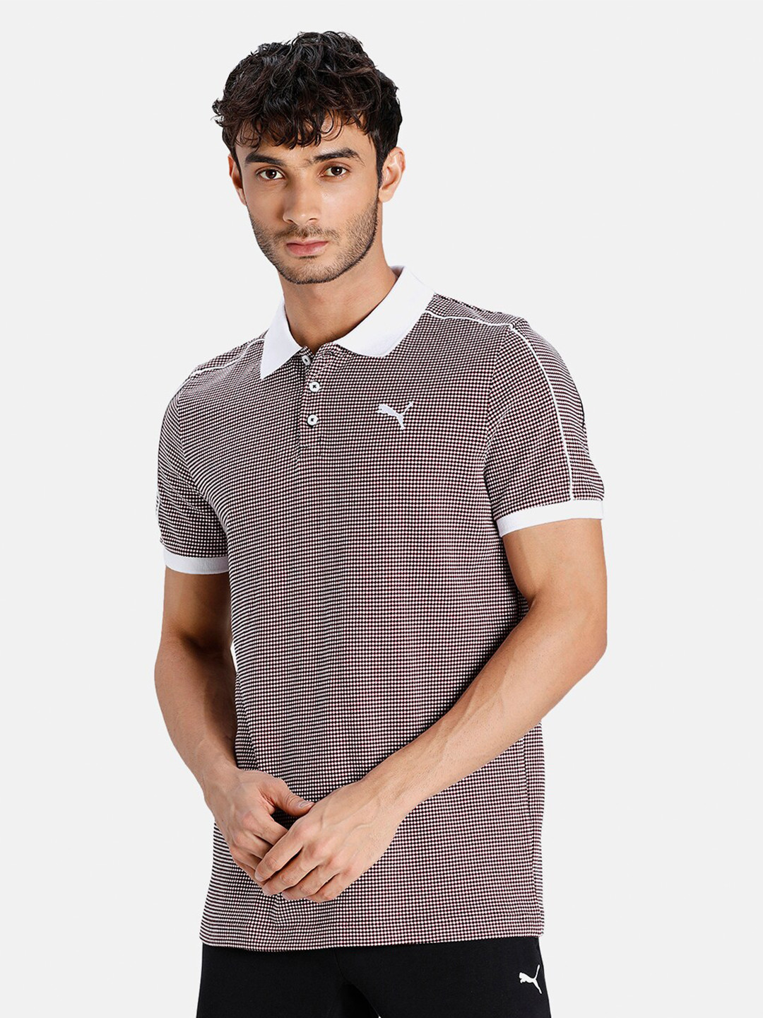 

Puma Polo Collar Jacquard Slim Fit T-shirt, White