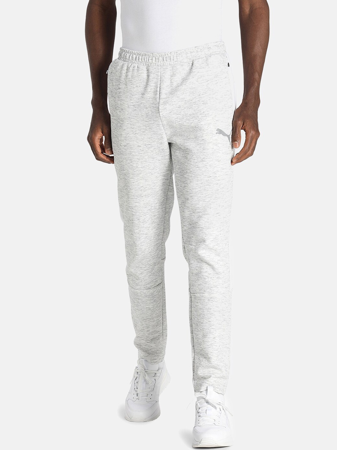 

Puma Men White Solid EVOSTRIPE Track Pants