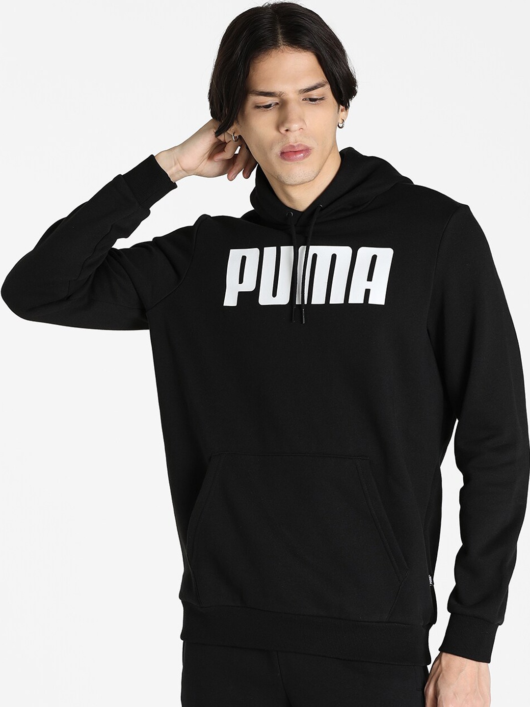 

Puma Men Regular Fit Printed Hooded Sweatshirt, Black