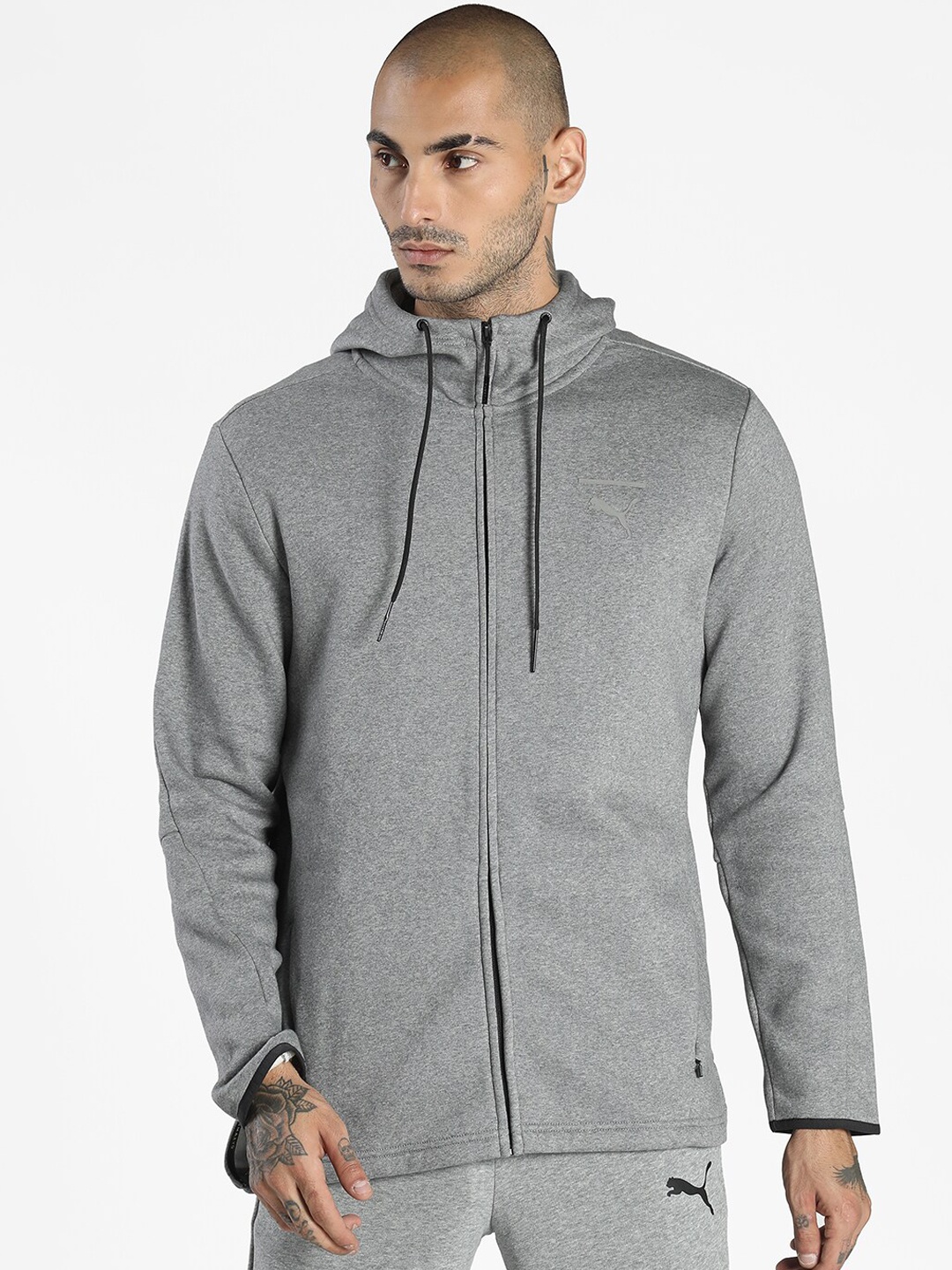 

Puma Men Grey Evolution Core Full Zip Track Hoodie